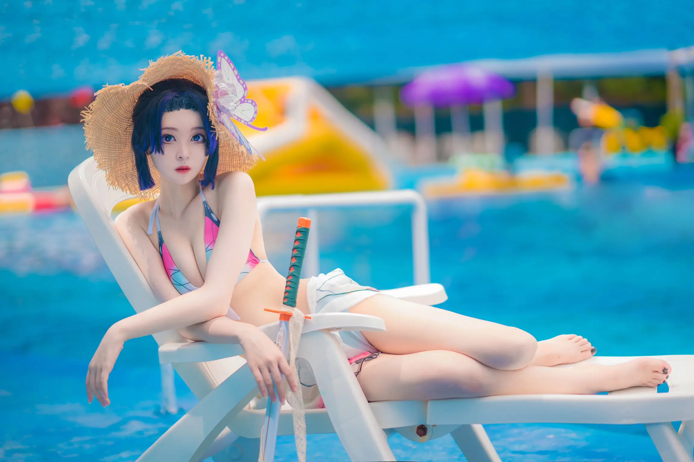 鬼灭同人泳装-蝴蝶忍比基尼cosplay-公众号小姨ai