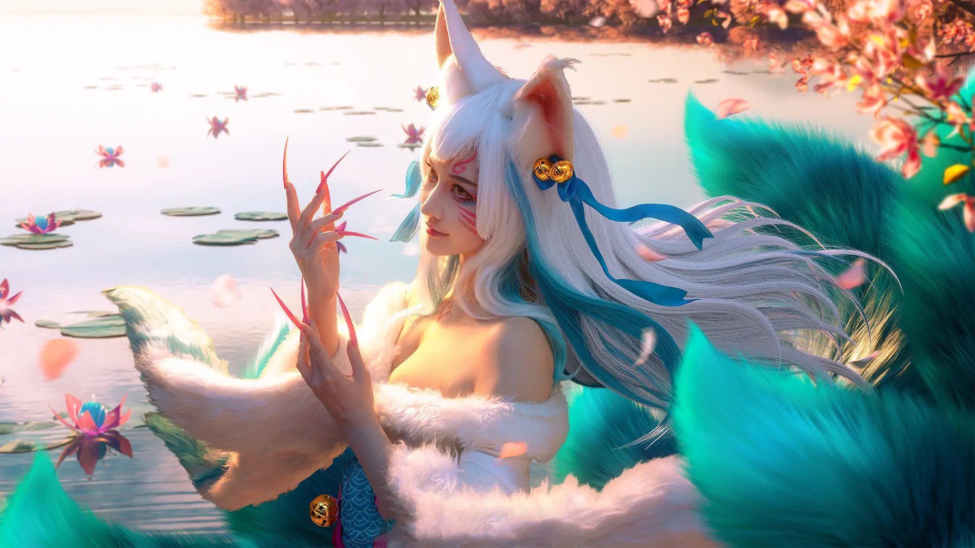 《英雄联盟手游》灵魂莲华 白阿狸cosplay-公众号小姨ai