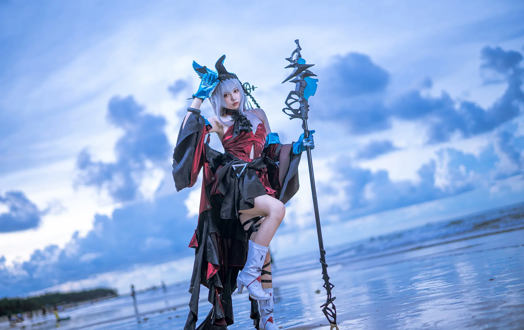 《明日方舟》浊心斯卡蒂cosplay-公众号小姨ai