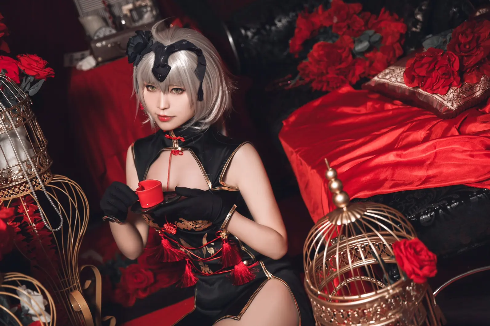 黑贞德旗袍cosplay-公众号小姨ai