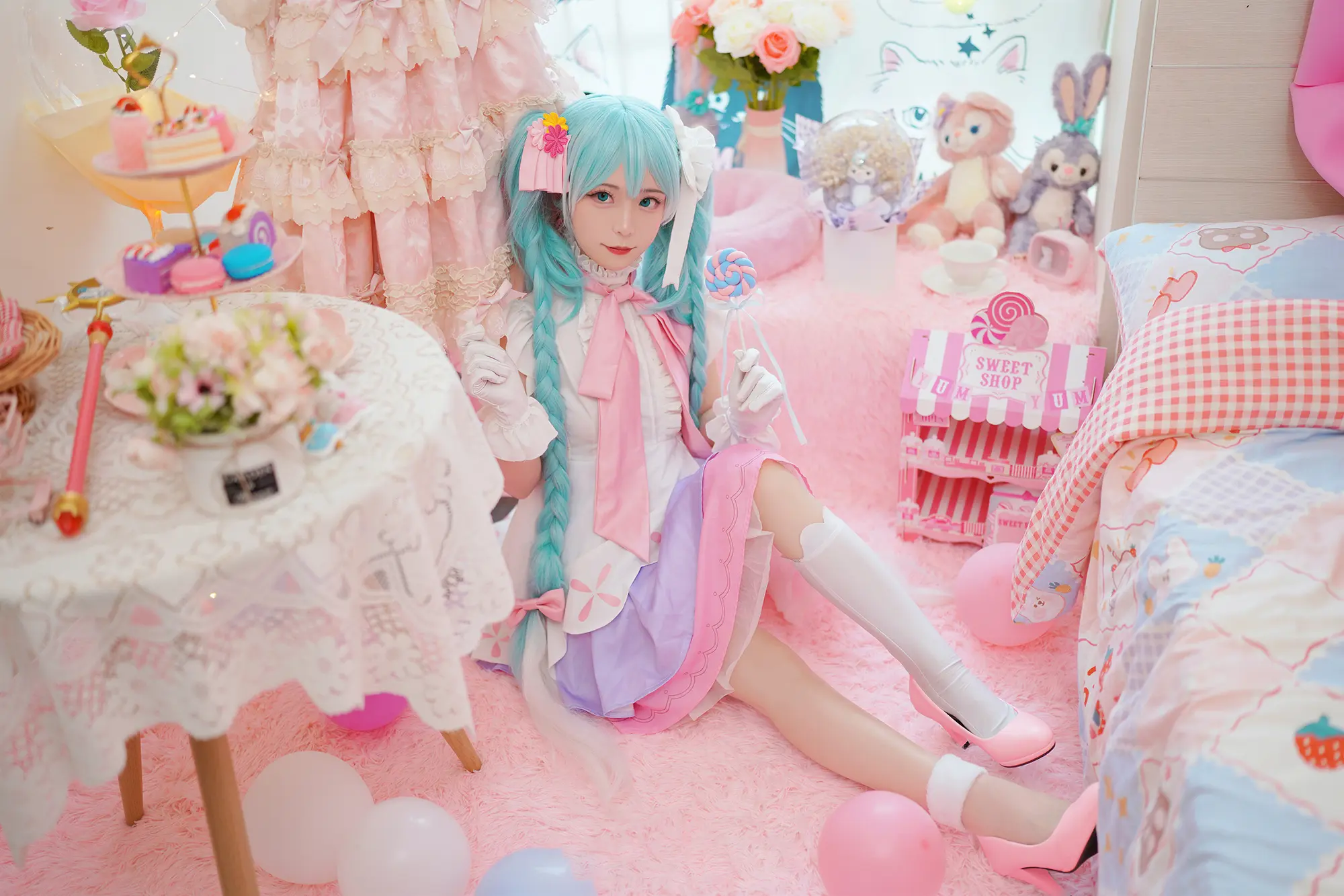 初音未来长发公主 cosplay-公众号小姨ai