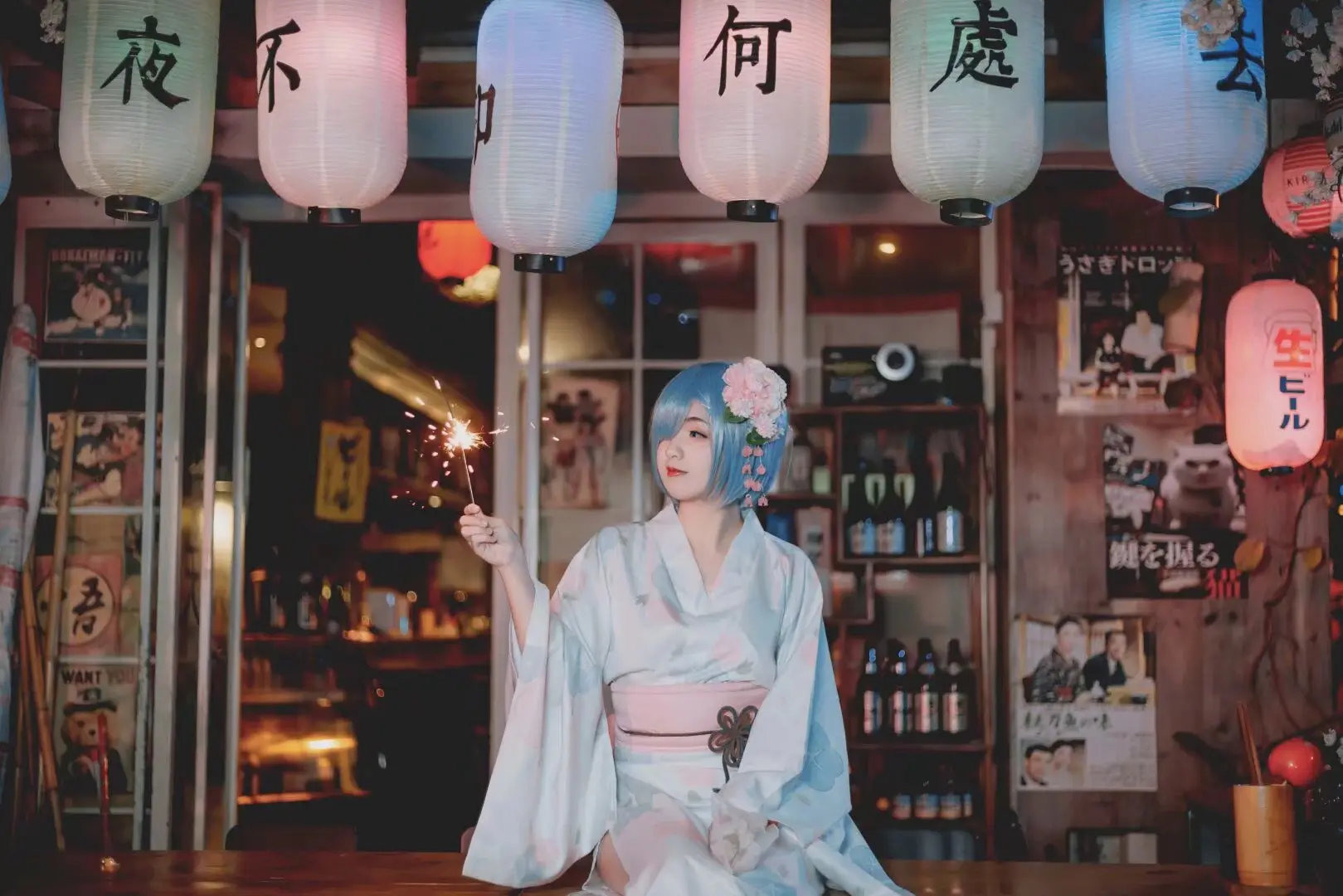 从零开始的异世界生活蕾姆和服浴衣cos正片-公众号小姨ai
