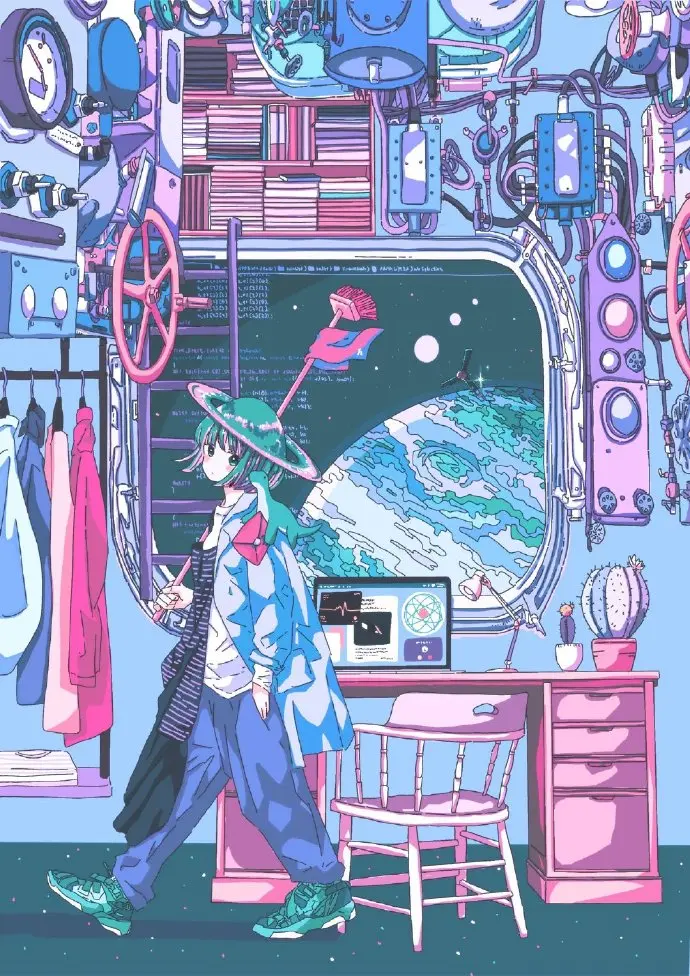 宇宙探险家  画师：GURASU  twi：illmaticblue ​​​​-公众号小姨ai