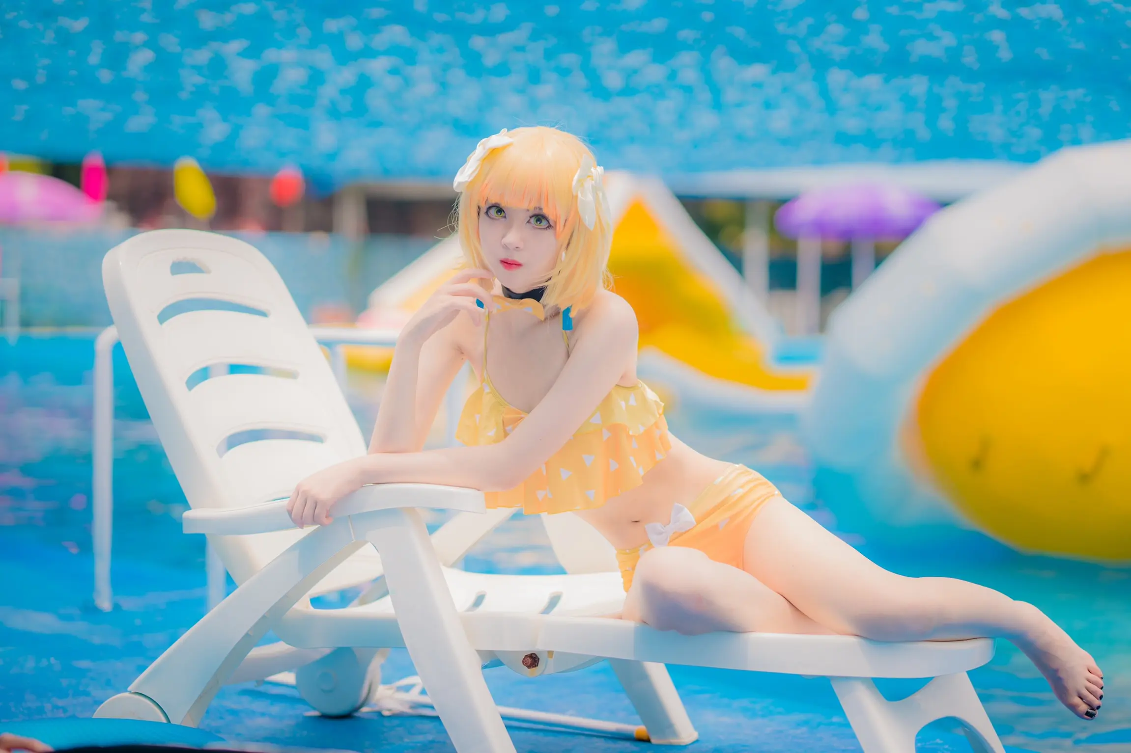 鬼灭泳装系列-我妻善逸性转cosplay-公众号小姨ai