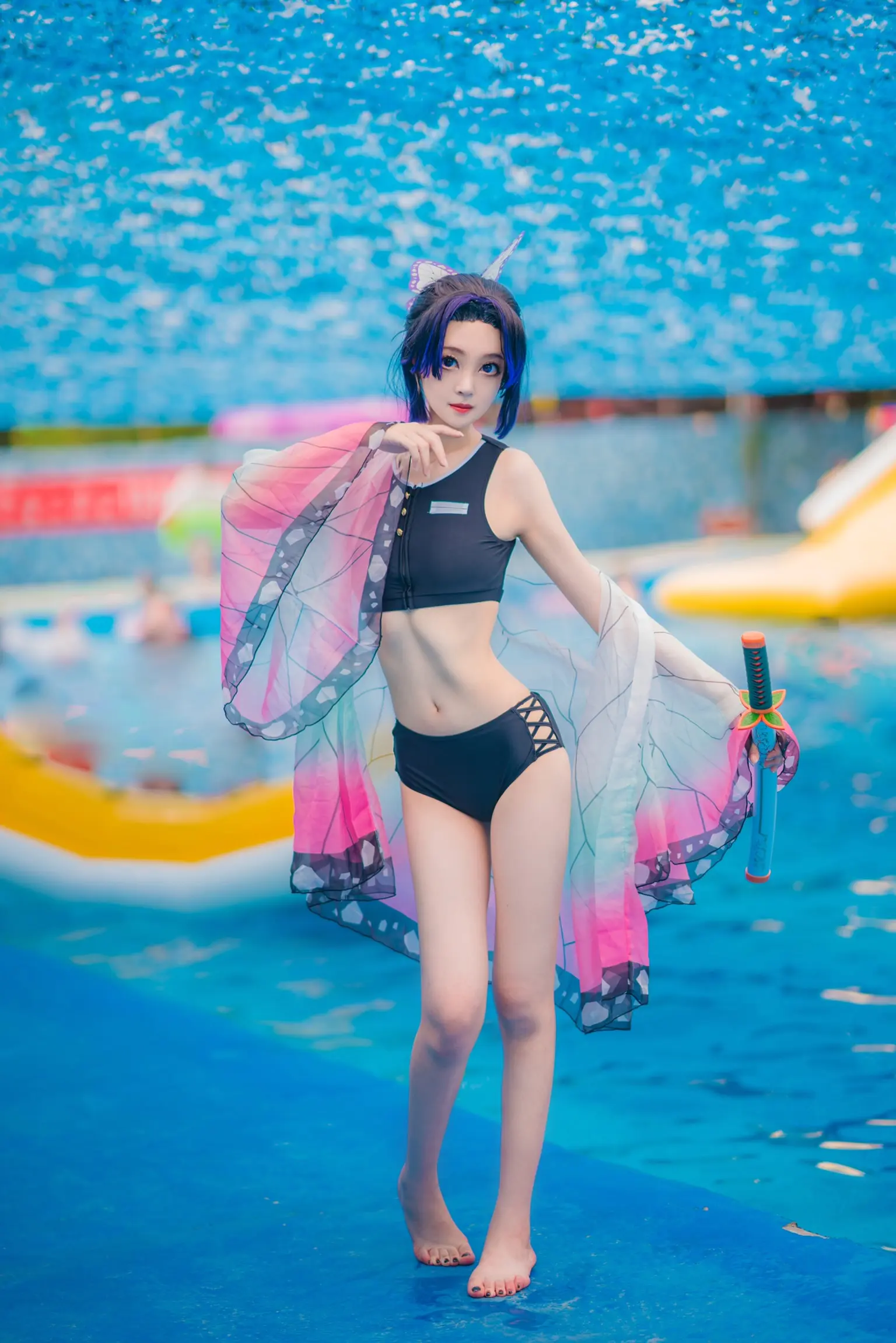 鬼灭同人泳装-蝴蝶忍cosplay-公众号小姨ai