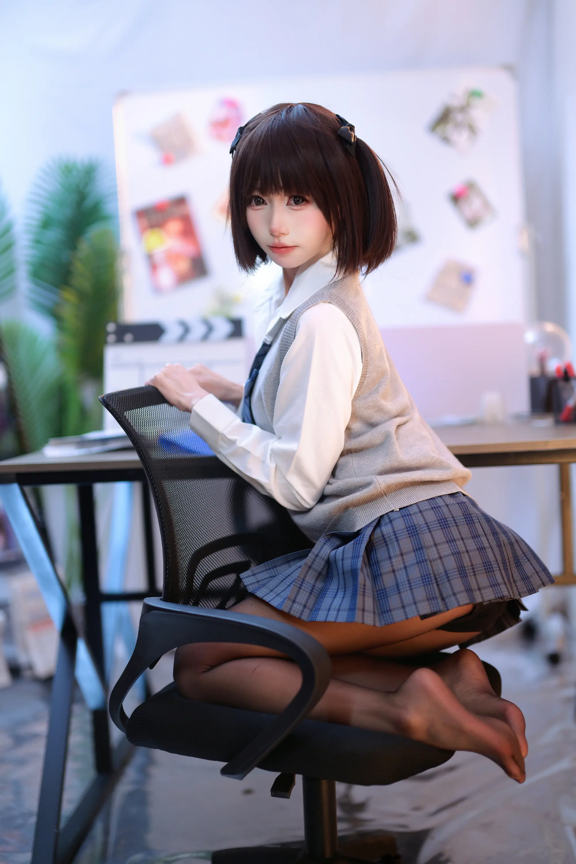 动漫Coser@coser小梦酱 衬衫+jk裙-公众号小姨ai