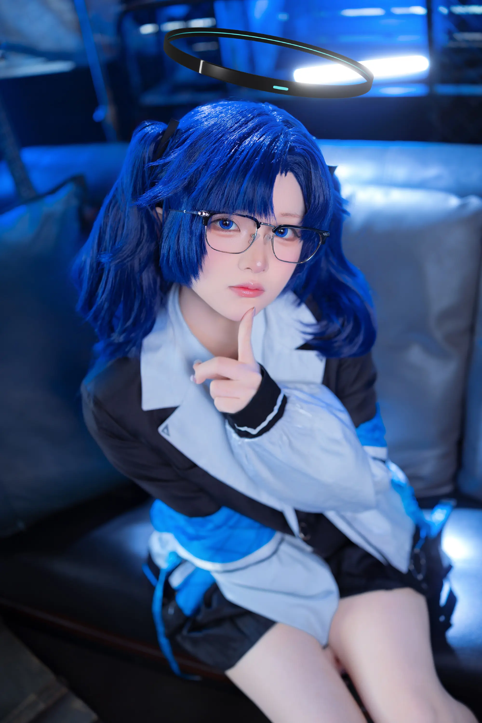 COSPLAY 精打细算 扶眼镜 蔚蓝档案 早濑优香@-屿鱼Yukako-公众号小姨ai