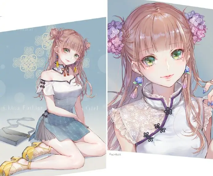 Artist:青紅 Twi:ao_beni#唯美少女头像# ​​​​