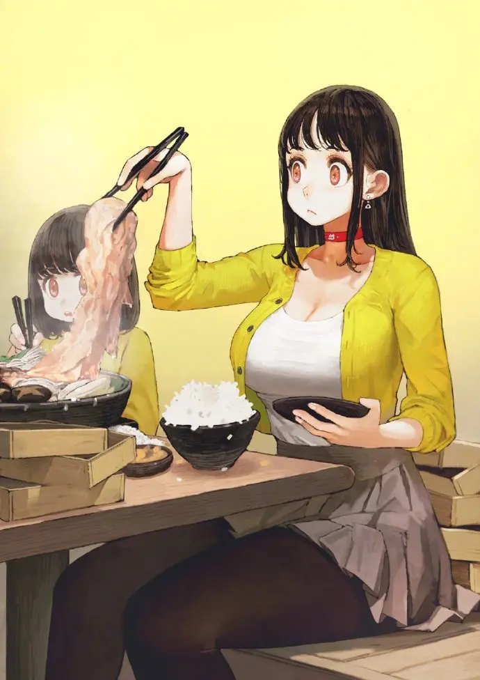 Artist:じゅん Twi:navigavi #吃货小姐姐的日常# ​​​​-公众号小姨ai