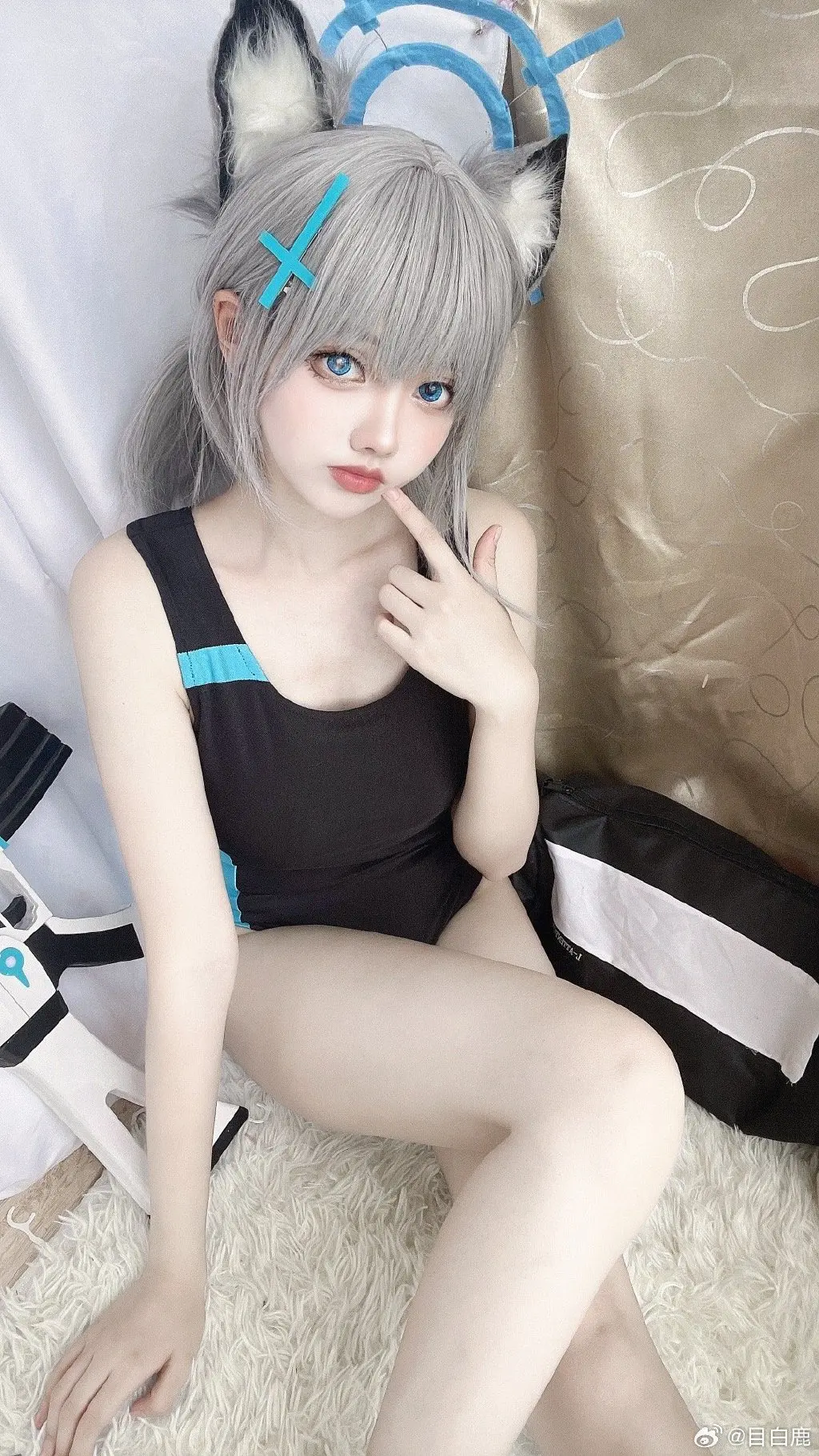 COSPLAY 这件泳衣……是专门为老师穿的 ​​​ 蔚蓝档案 砂狼白子@目白鹿 COSPLAY-第7张