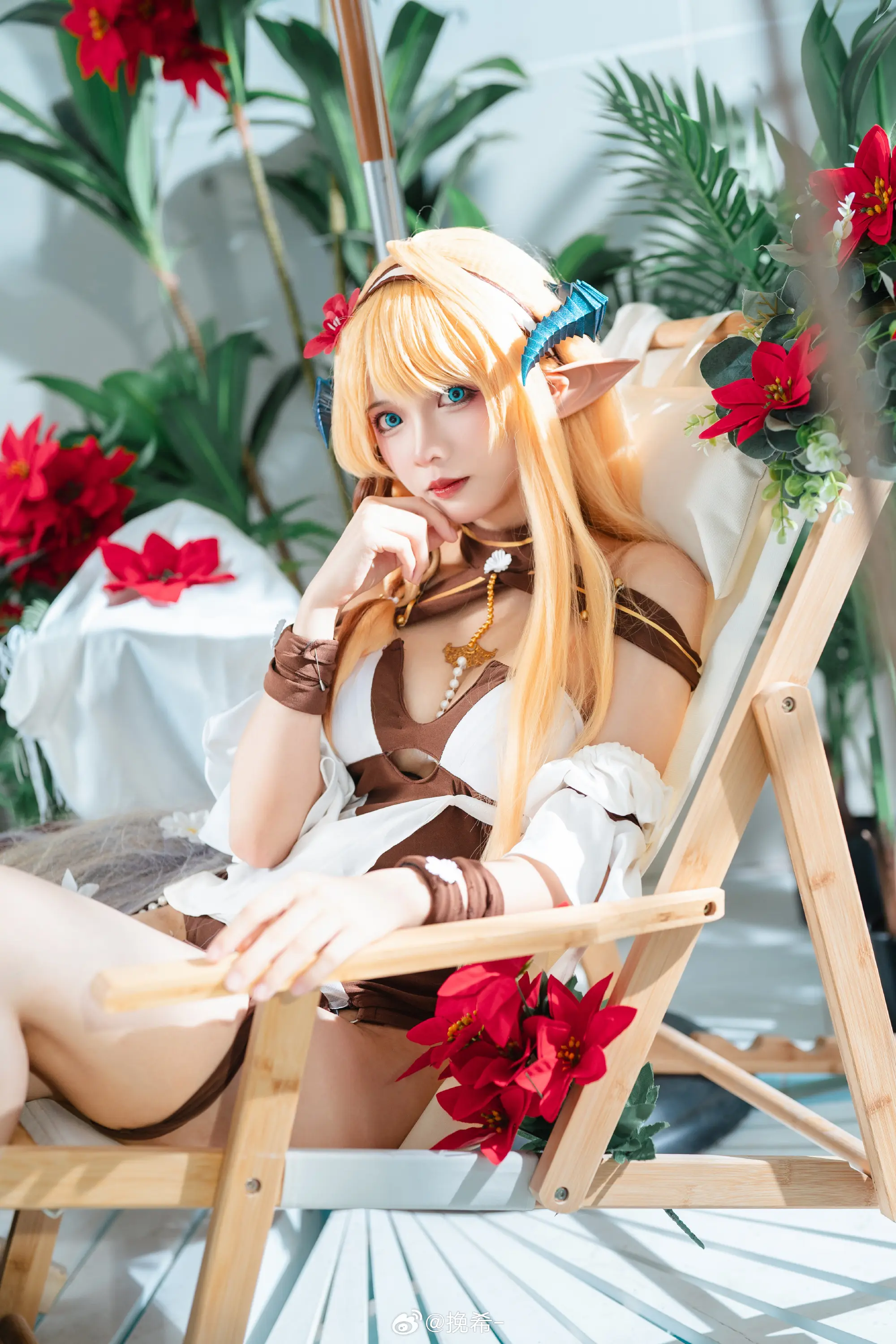 COSPLAY  阳光、沙滩还有大家，真的好怀念 明日方舟 琴柳@挽希- COSPLAY-第2张