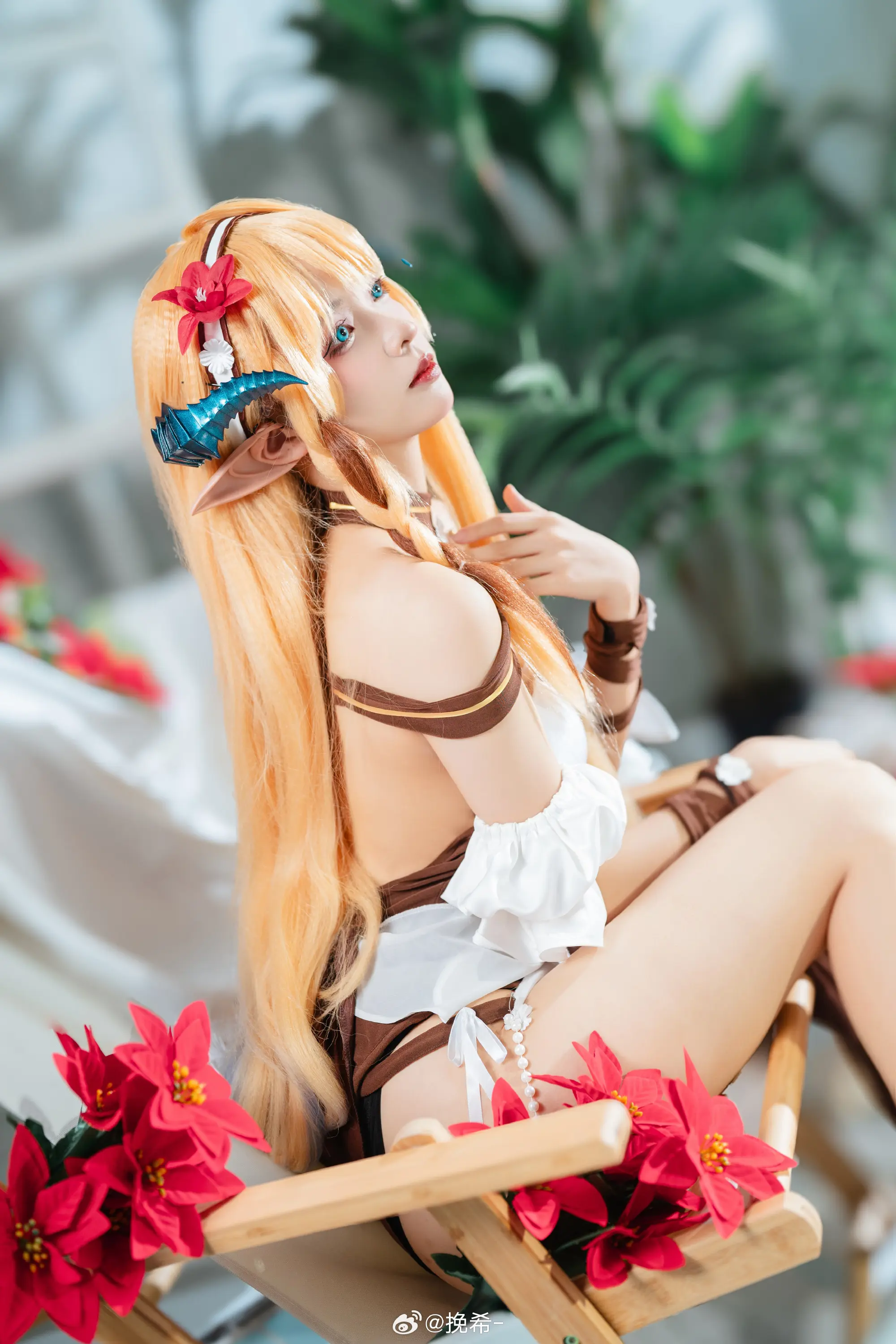 COSPLAY  阳光、沙滩还有大家，真的好怀念 明日方舟 琴柳@挽希- COSPLAY-第10张