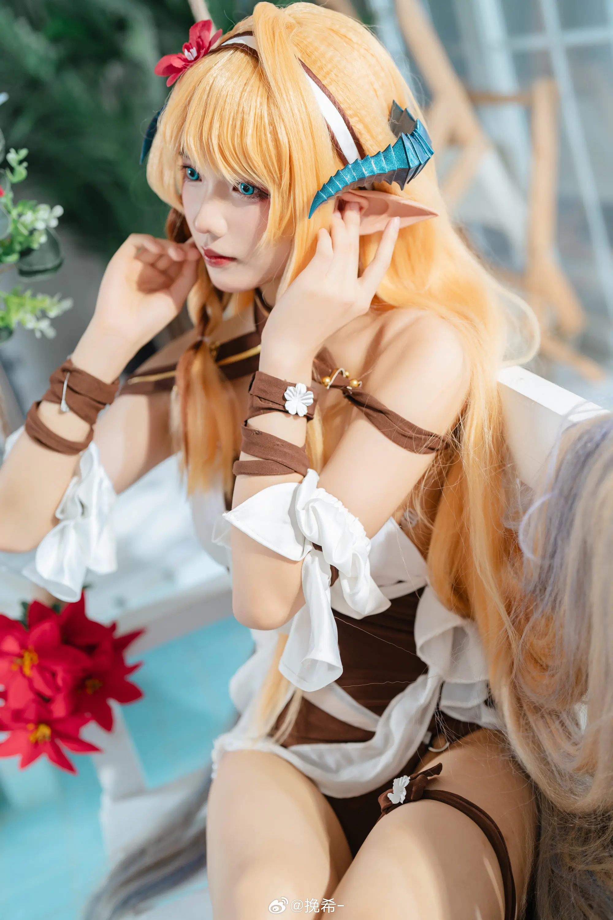 COSPLAY  阳光、沙滩还有大家，真的好怀念 明日方舟 琴柳@挽希- COSPLAY-第16张