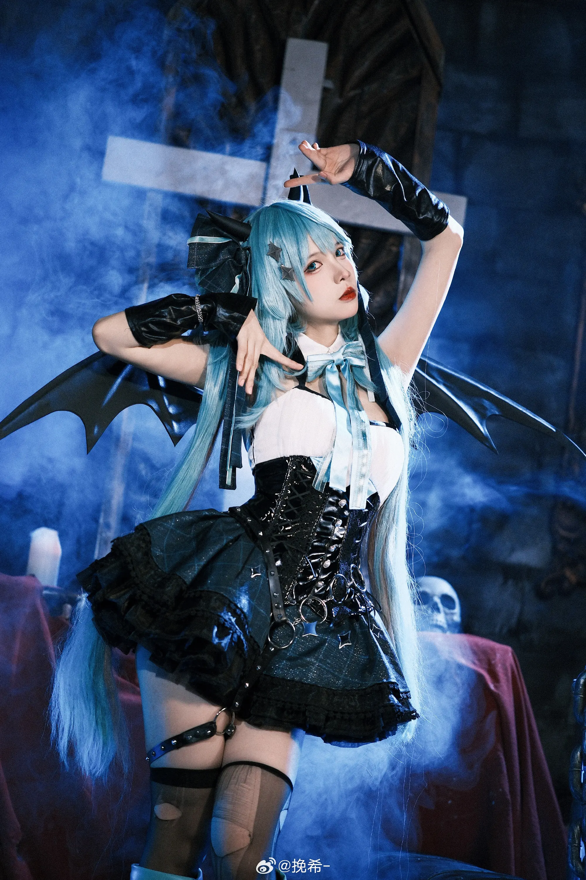 cosplay 初音未来  🖤 初音x小浣熊联动 🤍@挽希- COSPLAY-第3张