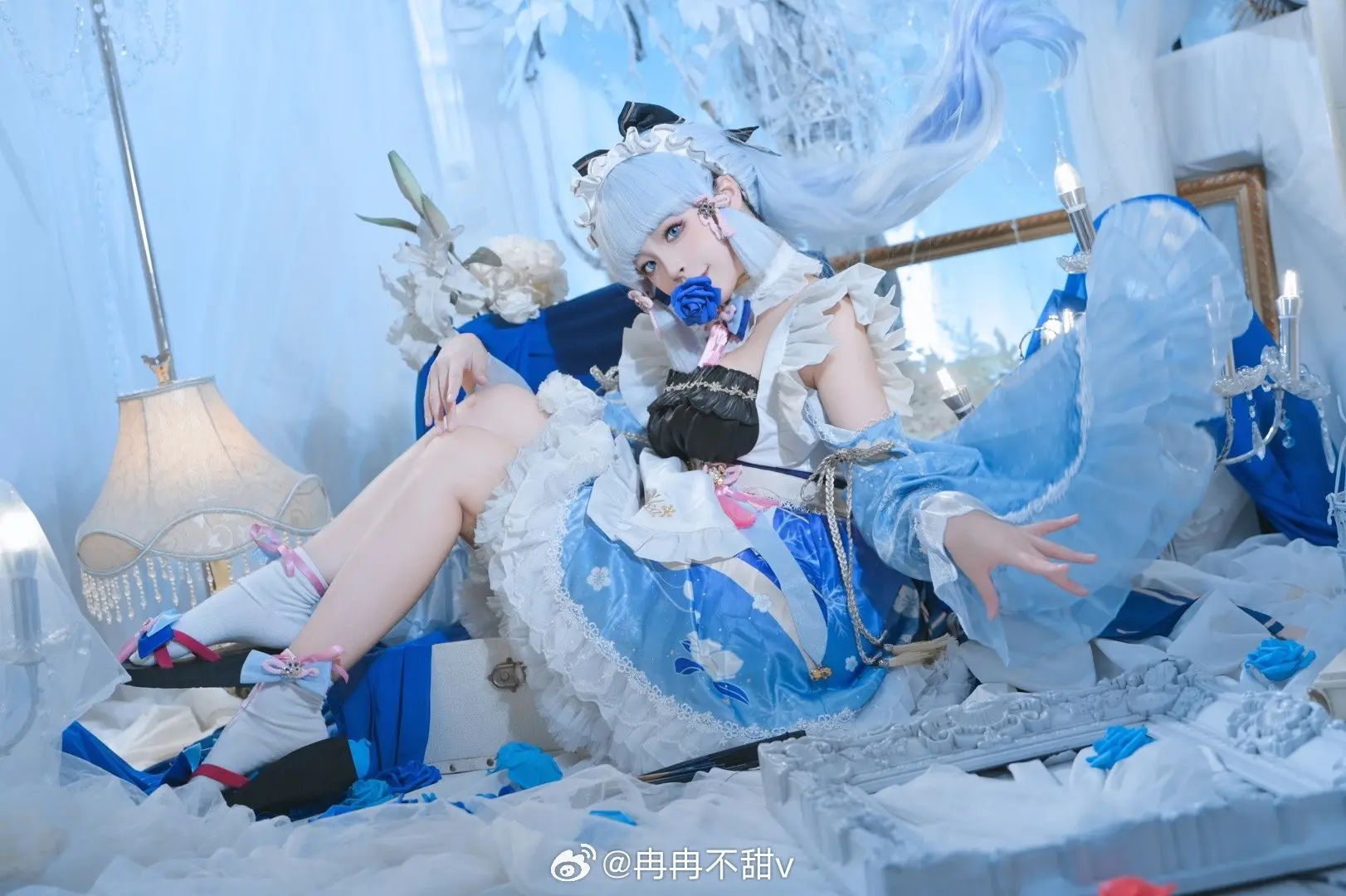 COSPLAY 旅行者，请好好的看着我～ 原神 绫华女仆@冉冉不甜v COSPLAY-第5张