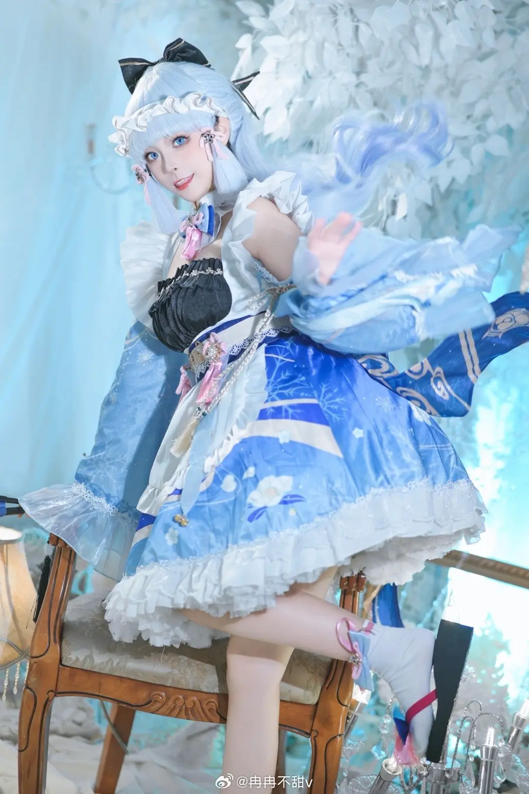 COSPLAY 旅行者，请好好的看着我～ 原神 绫华女仆@冉冉不甜v COSPLAY-第3张