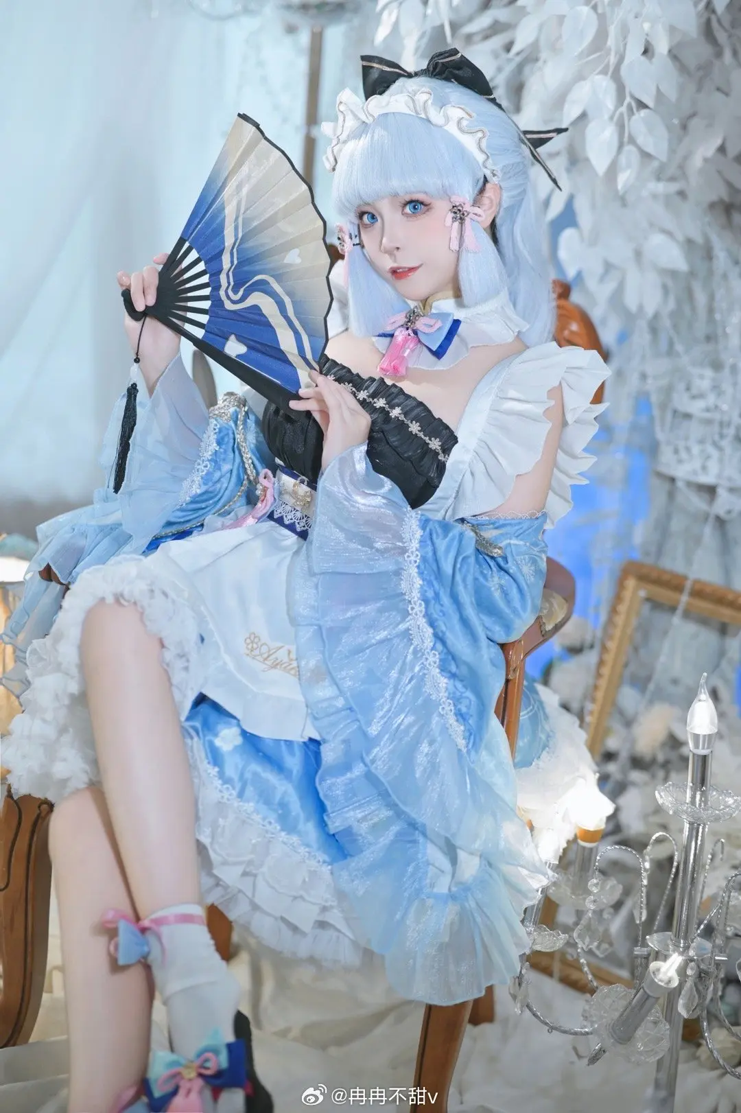 COSPLAY 旅行者，请好好的看着我～ 原神 绫华女仆@冉冉不甜v COSPLAY-第4张