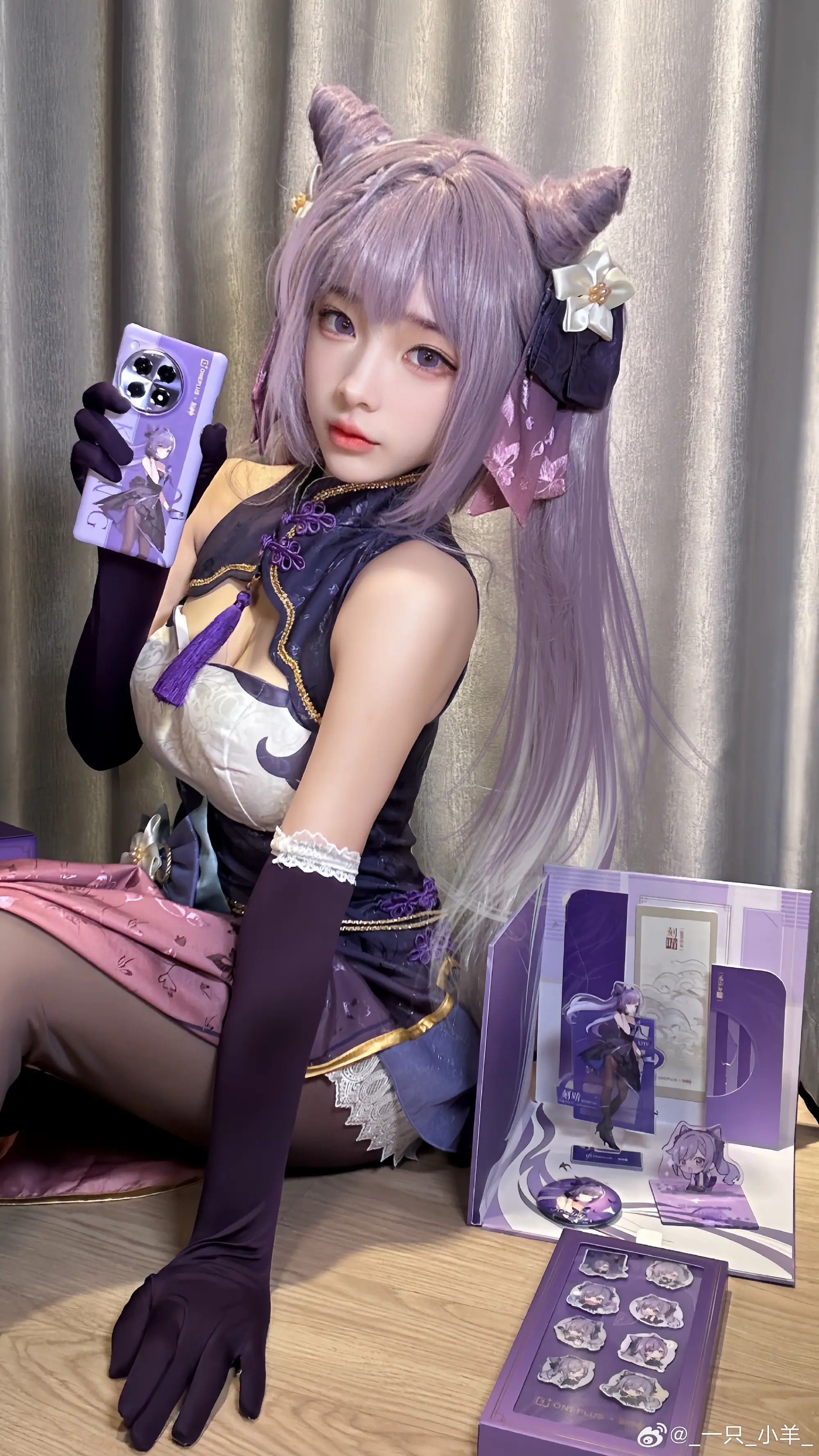 COSPLAY 旅行者，送你的礼物～ 原神 刻晴@_一只_小羊_ COSPLAY-第2张