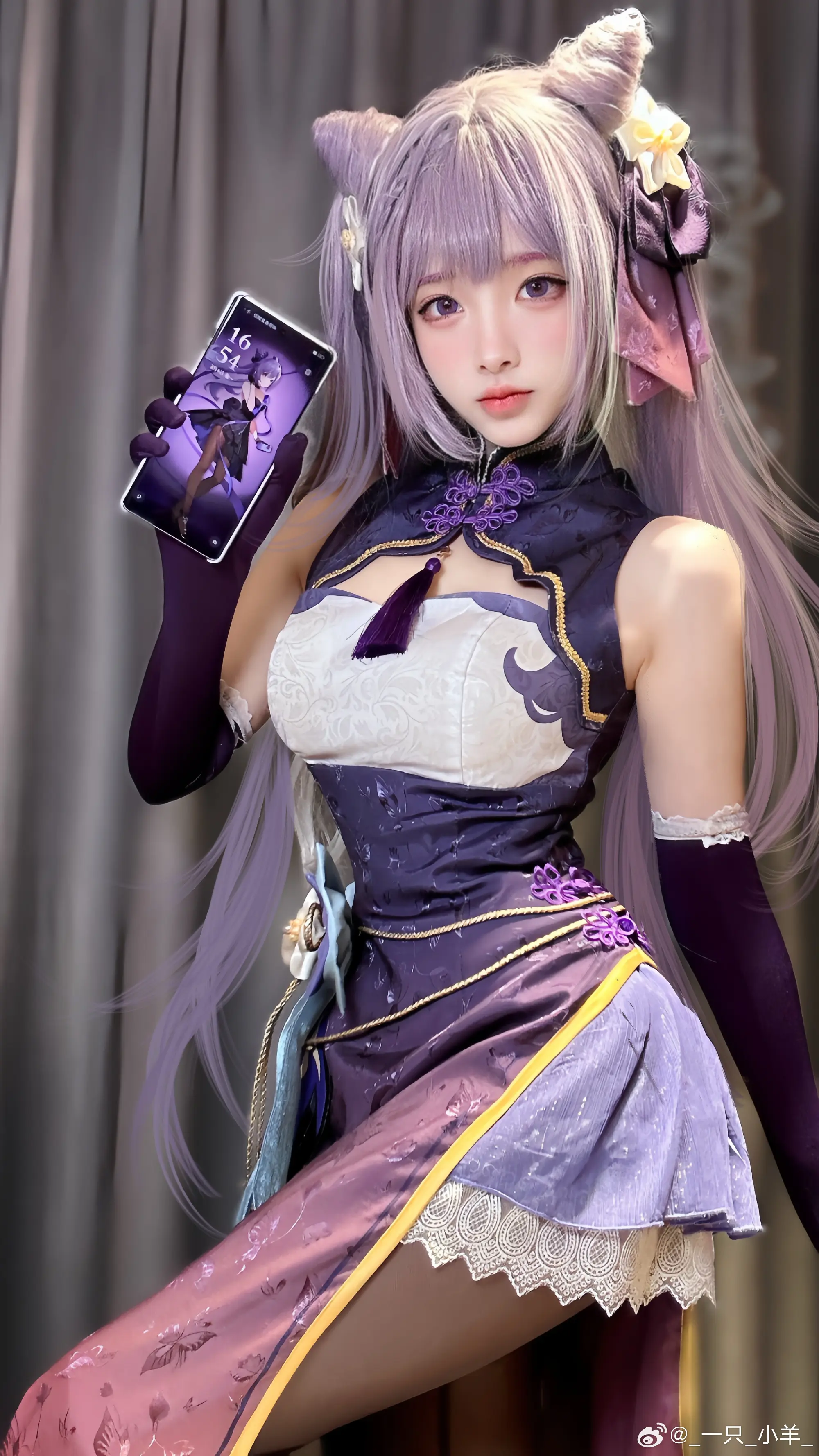 COSPLAY 旅行者，送你的礼物～ 原神 刻晴@_一只_小羊_ COSPLAY-第3张
