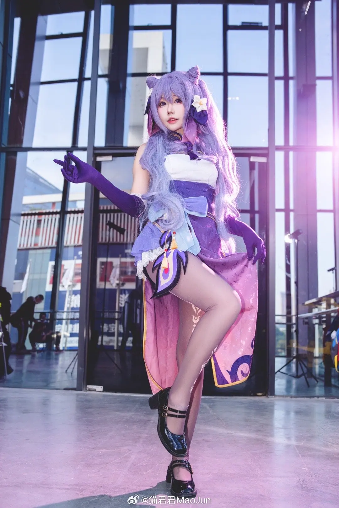 COSPLAY 💜刻师傅~来份牛杂！ 原神 刻晴cos@猫君君MaoJun COSPLAY-第2张