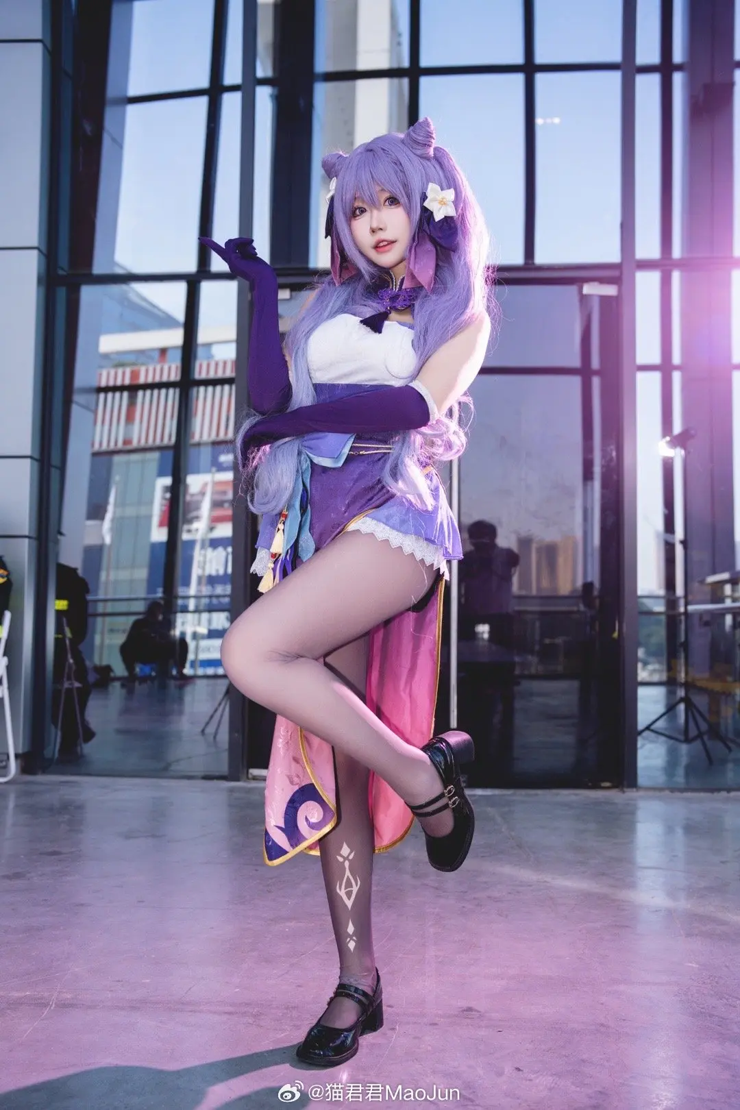 COSPLAY 💜刻师傅~来份牛杂！ 原神 刻晴cos@猫君君MaoJun COSPLAY-第4张