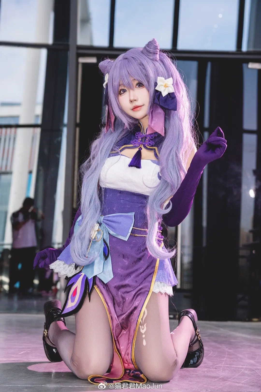COSPLAY 💜刻师傅~来份牛杂！ 原神 刻晴cos@猫君君MaoJun COSPLAY-第3张