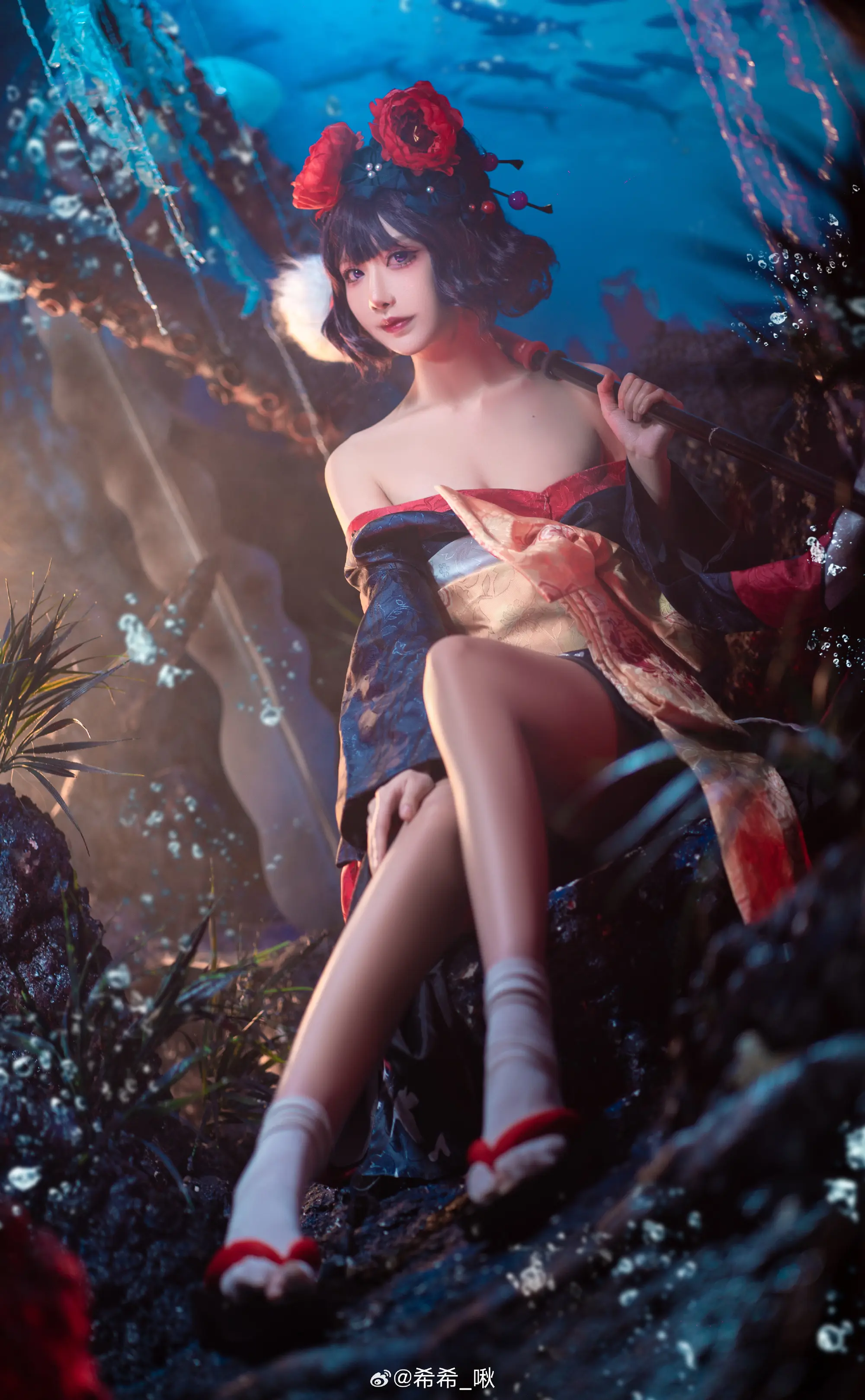 COSPLAY 葛饰北斋，只是个微不足道的画工 Fate/Grandorder 葛饰北斋 和服@希希_啾-公众号小姨ai