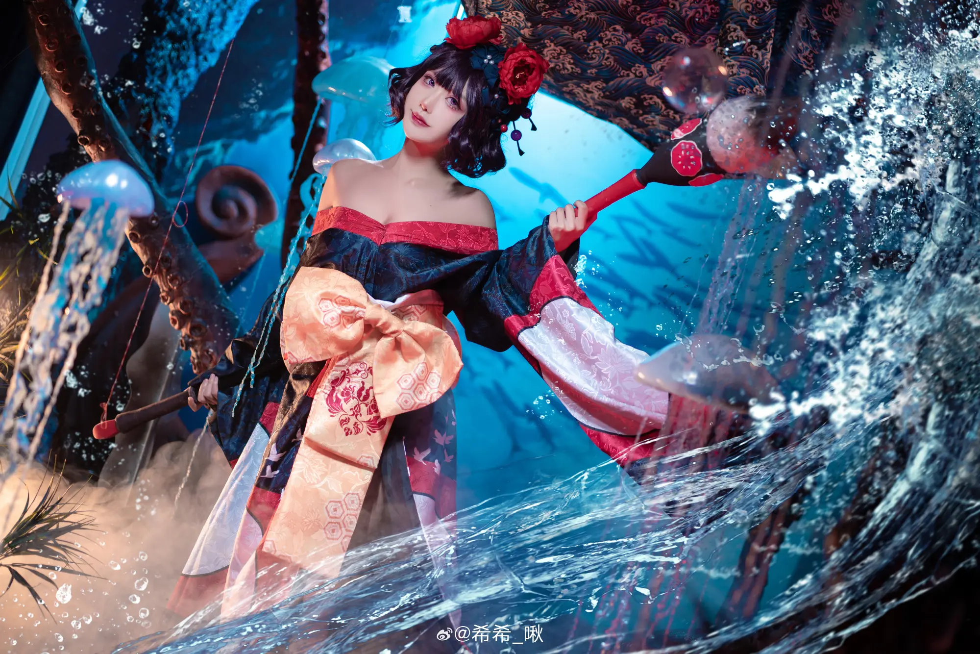 COSPLAY 葛饰北斋，只是个微不足道的画工 Fate/Grandorder 葛饰北斋 和服@希希_啾 COSPLAY-第9张