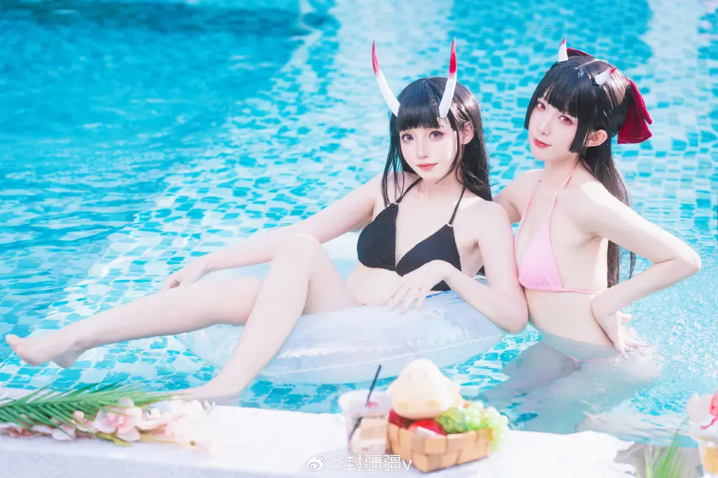 cosplay 碧蓝航线 🌴能代x酒匂泳装cos🍃@封疆疆v COSPLAY-第2张