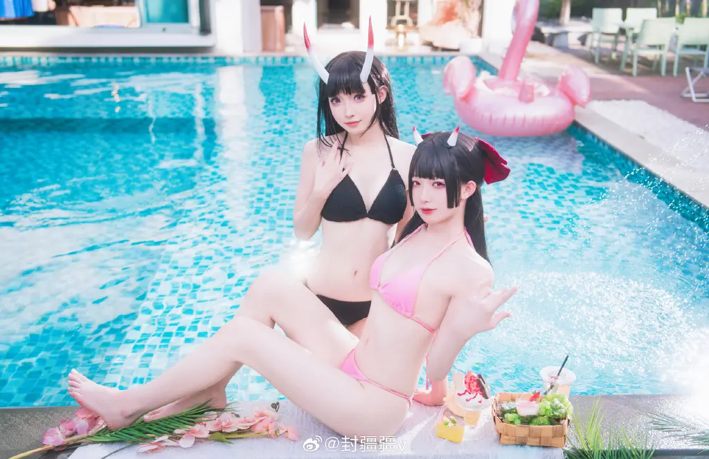 cosplay 碧蓝航线 🌴能代x酒匂泳装cos🍃@封疆疆v COSPLAY-第8张