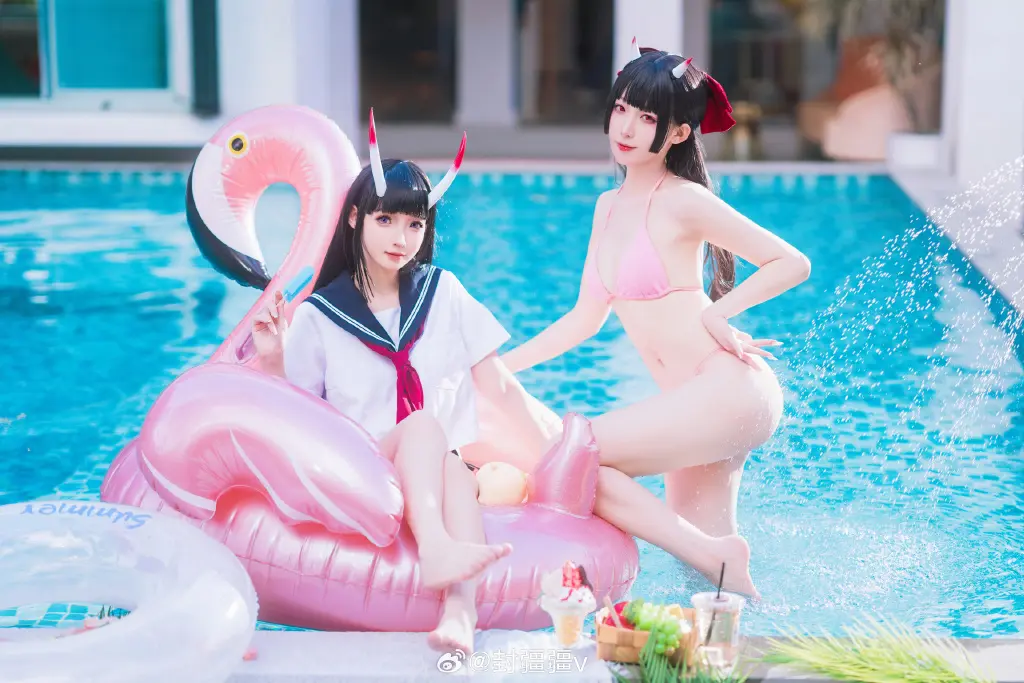cosplay 碧蓝航线 🌴能代x酒匂泳装cos🍃@封疆疆v COSPLAY-第5张