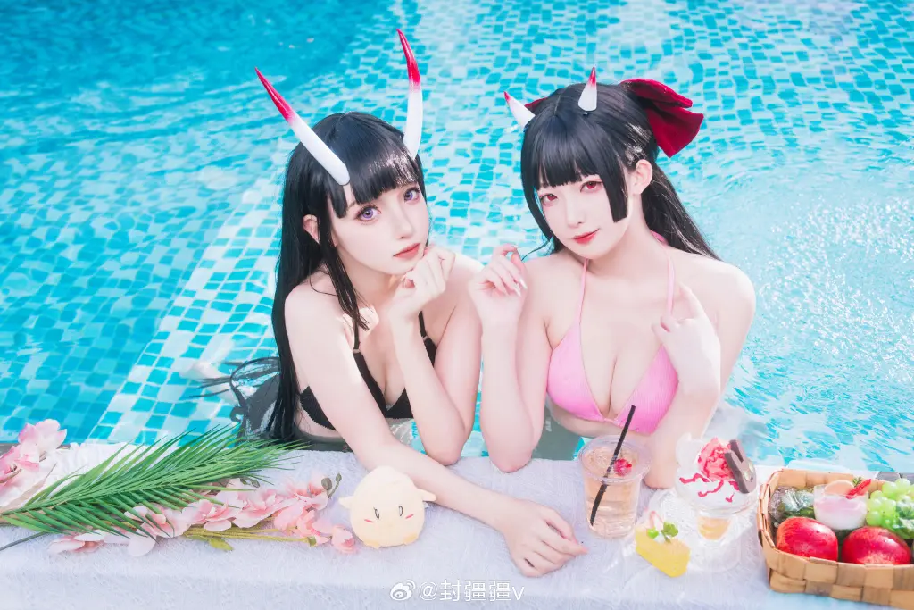 cosplay 碧蓝航线 🌴能代x酒匂泳装cos🍃@封疆疆v COSPLAY-第3张