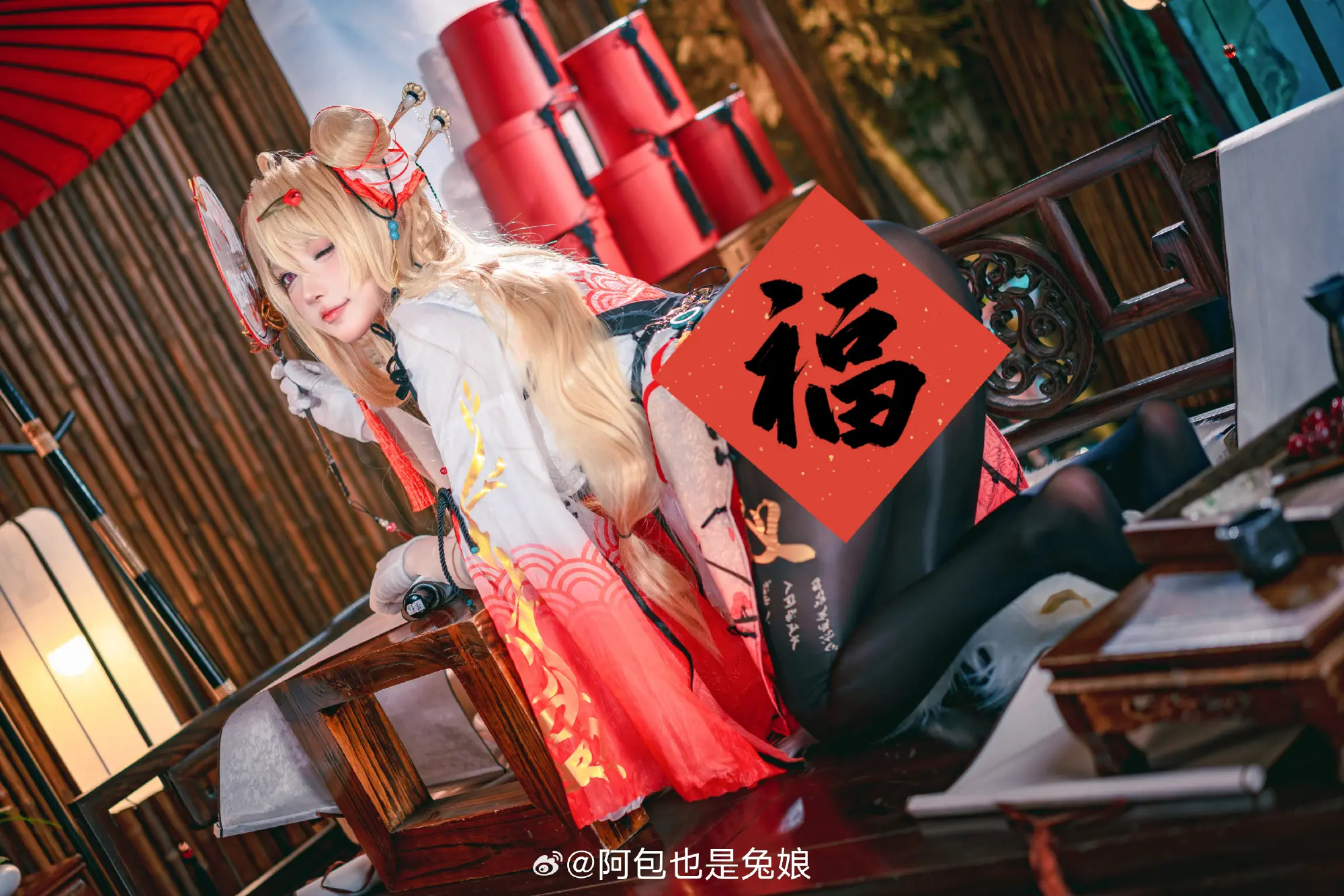 COSPLAY 在踏上回家之旅的途中，为大家带来了新春皮的咎瓦尤斯🧨🏮！！@阿包也是兔娘 COSPLAY-第9张