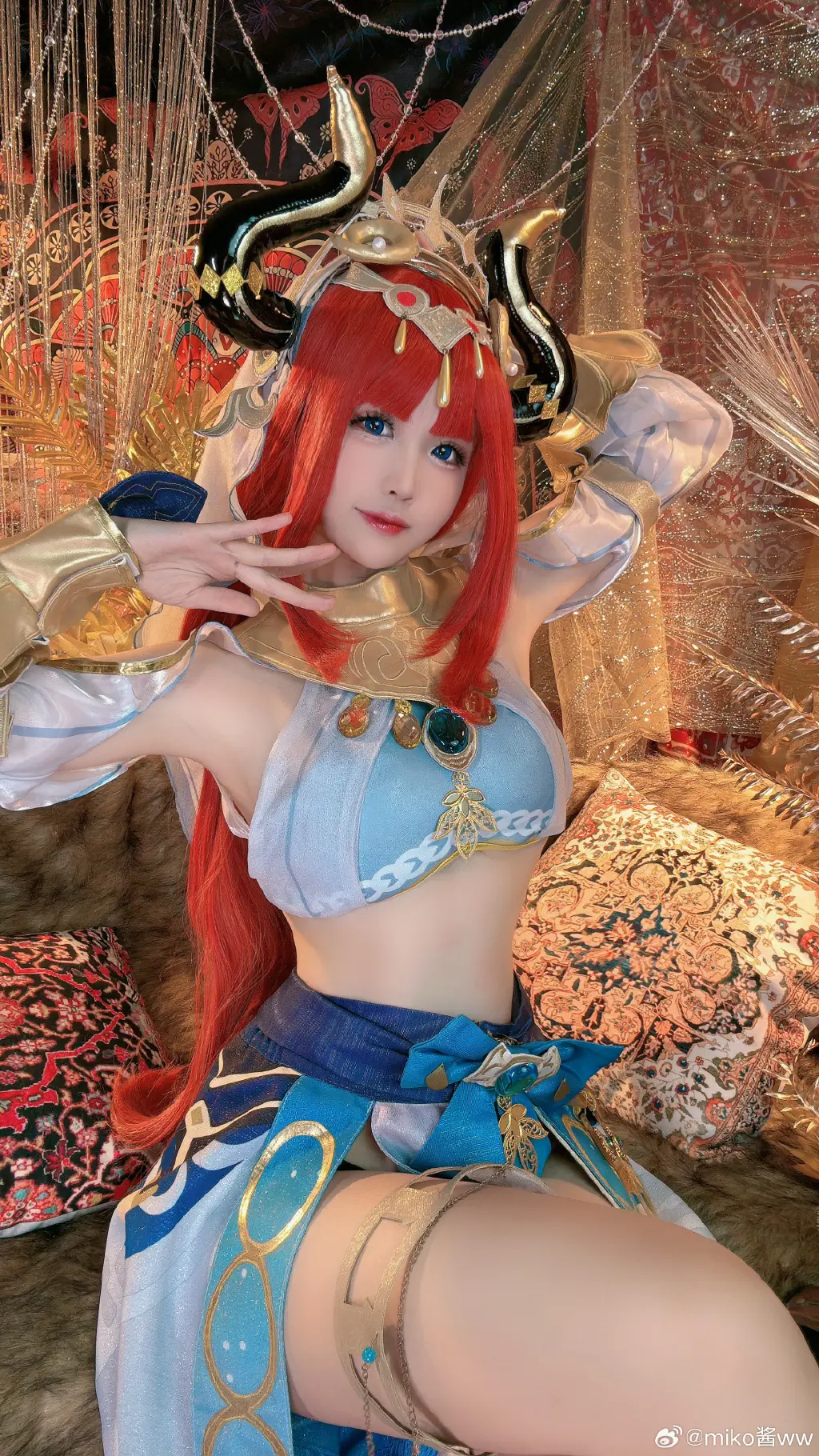 🌸献给神明的花神之舞也跳给你看🌸 原神 妮露@miko酱ww COSPLAY-第3张