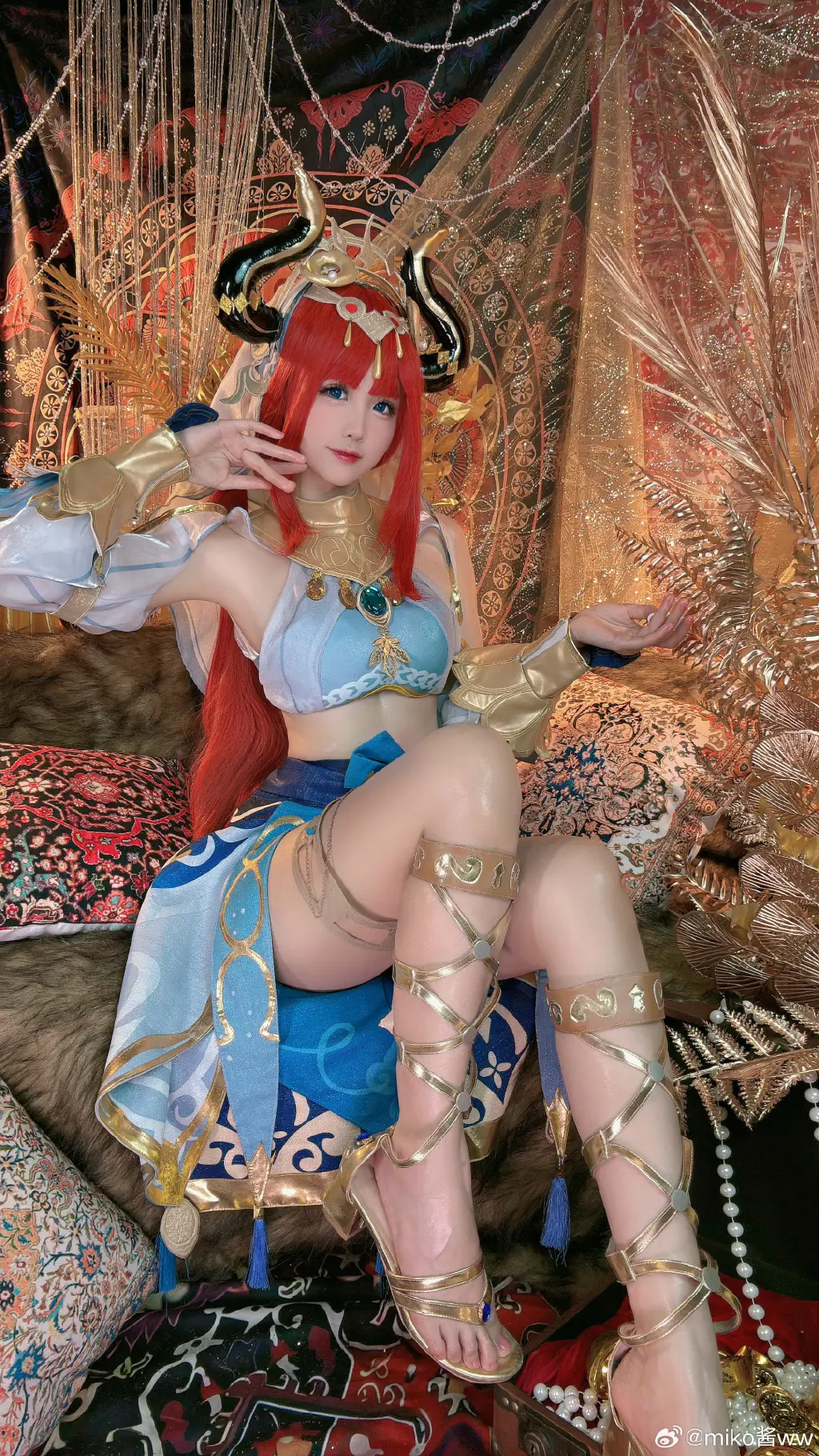 🌸献给神明的花神之舞也跳给你看🌸 原神 妮露@miko酱ww COSPLAY-第4张