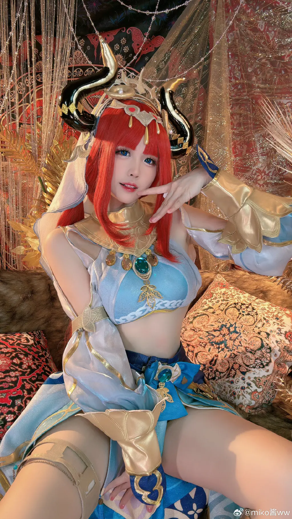 🌸献给神明的花神之舞也跳给你看🌸 原神 妮露@miko酱ww COSPLAY-第5张