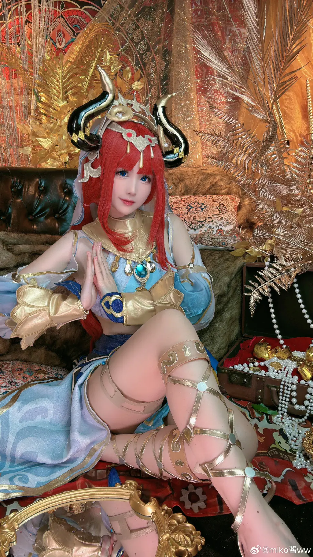 🌸献给神明的花神之舞也跳给你看🌸 原神 妮露@miko酱ww COSPLAY-第6张