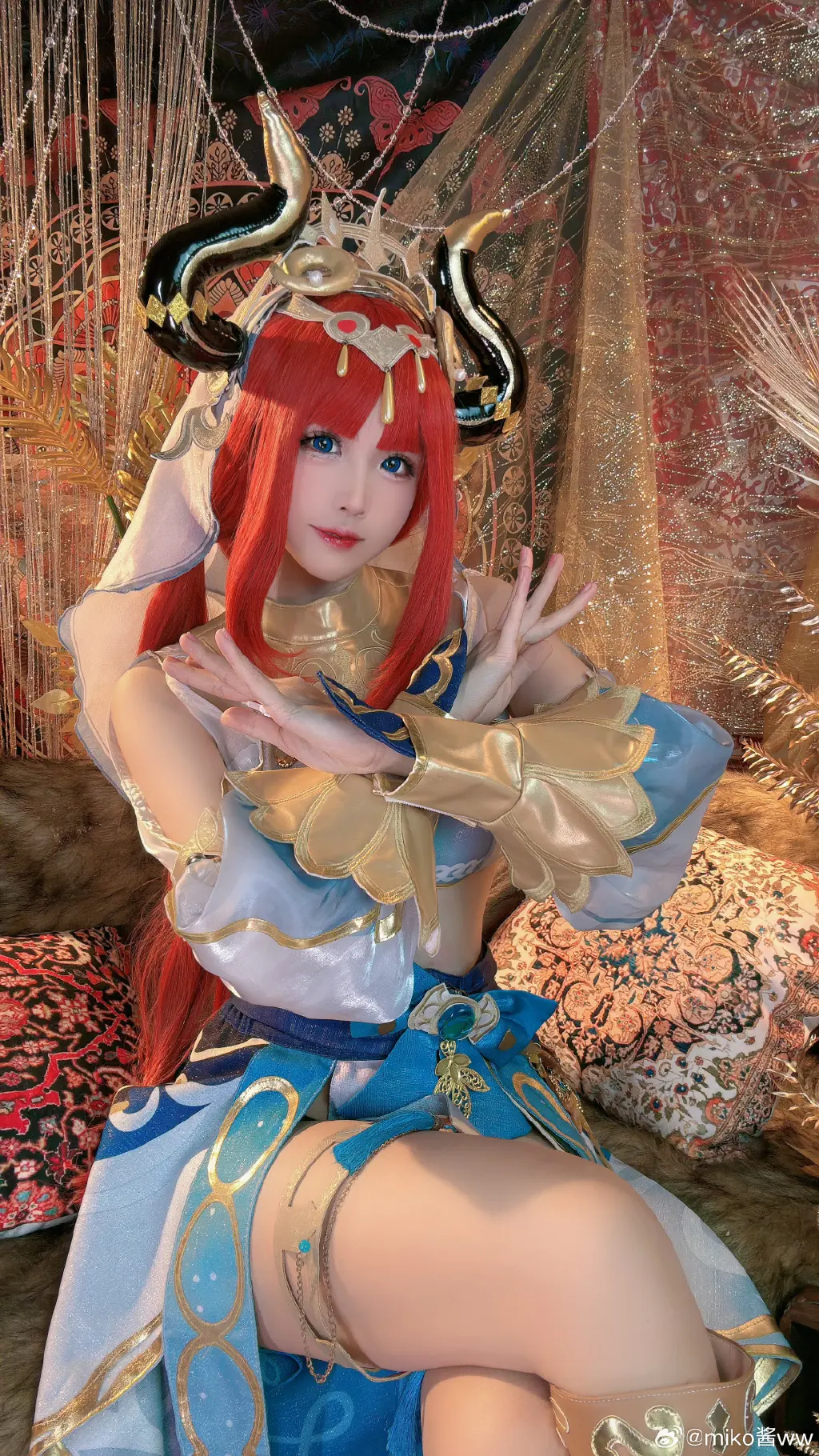 🌸献给神明的花神之舞也跳给你看🌸 原神 妮露@miko酱ww COSPLAY-第7张