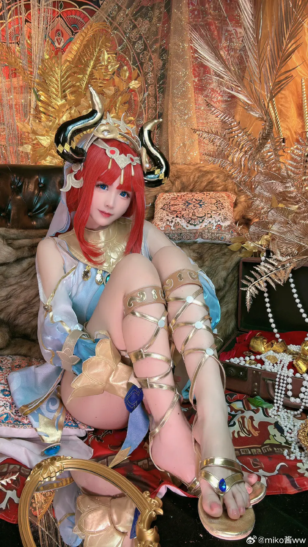 🌸献给神明的花神之舞也跳给你看🌸 原神 妮露@miko酱ww COSPLAY-第9张