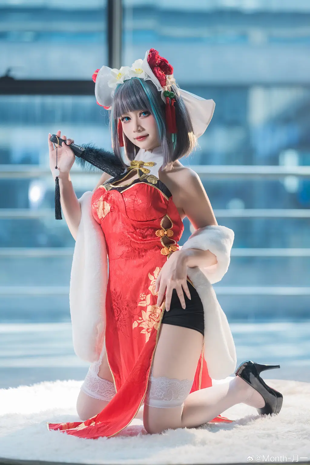 cosplay 柴郡像喵喵一样可爱？哎嘿嘿，我会害羞的啦亲爱的@Month-月一-公众号小姨ai
