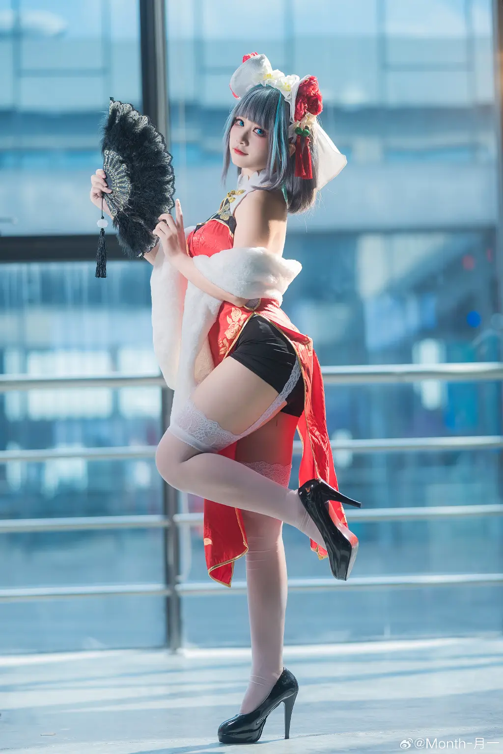 cosplay 柴郡像喵喵一样可爱？哎嘿嘿，我会害羞的啦亲爱的@Month-月一 COSPLAY-第6张