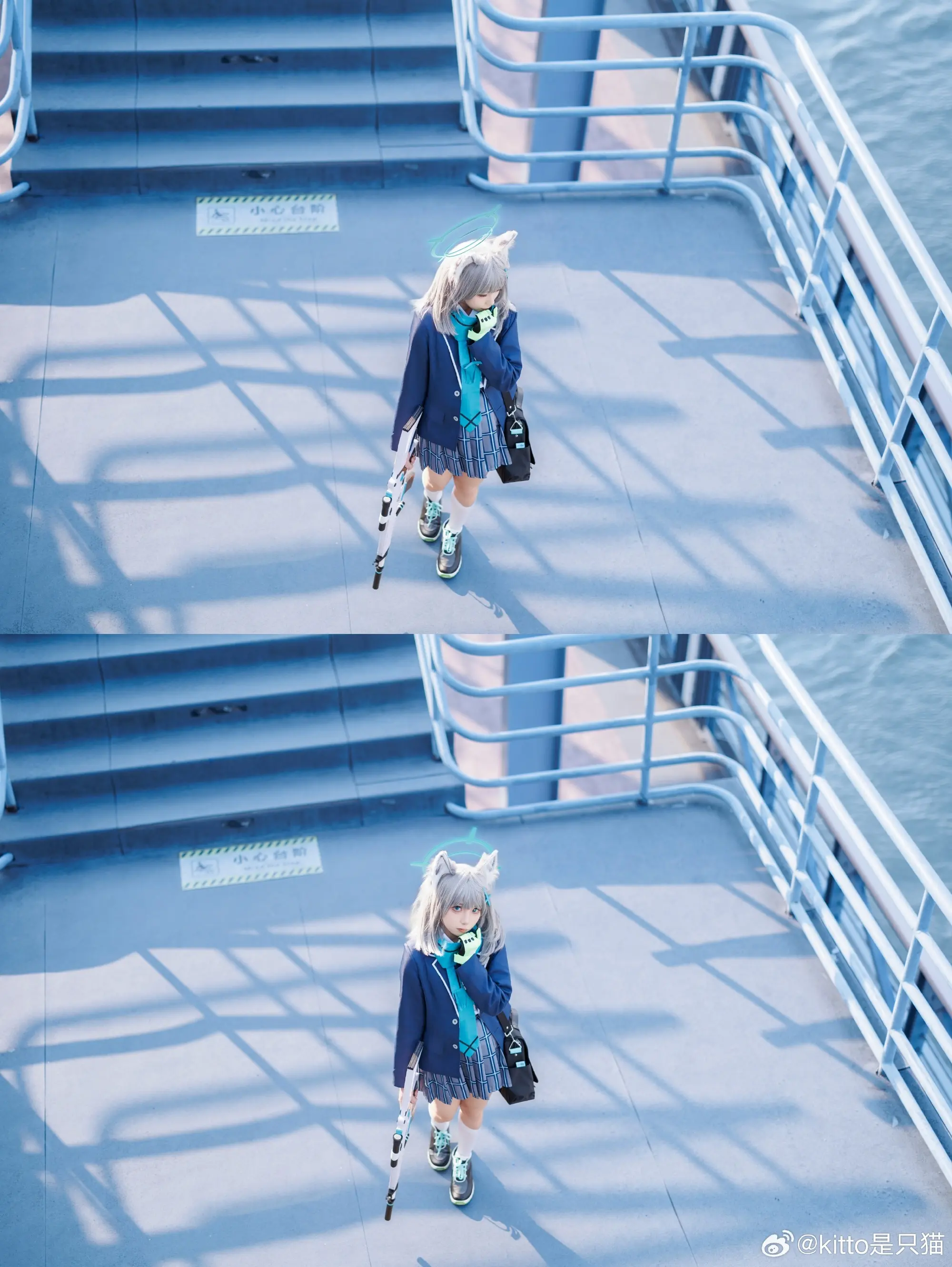 cosplay …唔？我脸上粘什么东西了吗？蔚蓝档案 砂狼白子@kitto是只猫 COSPLAY-第7张