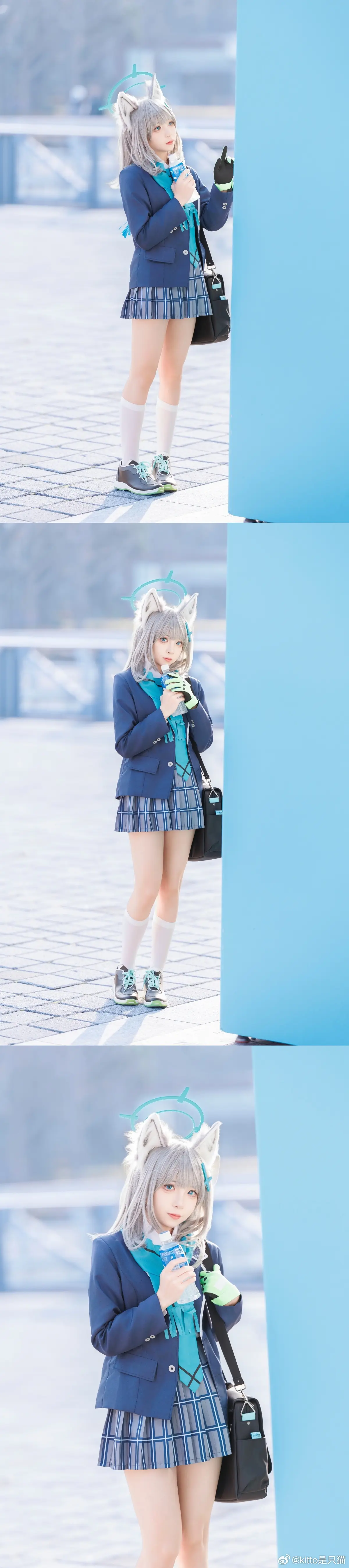 cosplay …唔？我脸上粘什么东西了吗？蔚蓝档案 砂狼白子@kitto是只猫 COSPLAY-第4张