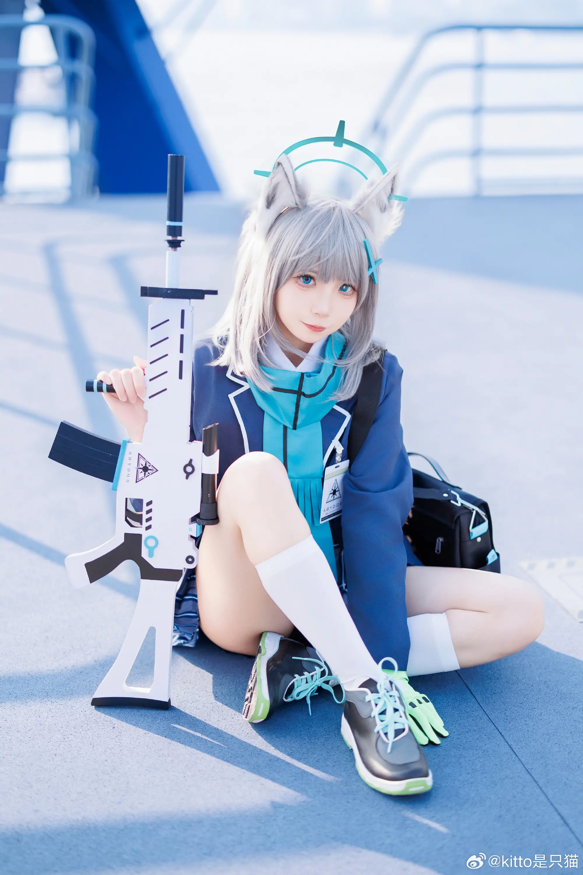 cosplay …唔？我脸上粘什么东西了吗？蔚蓝档案 砂狼白子@kitto是只猫 COSPLAY-第3张