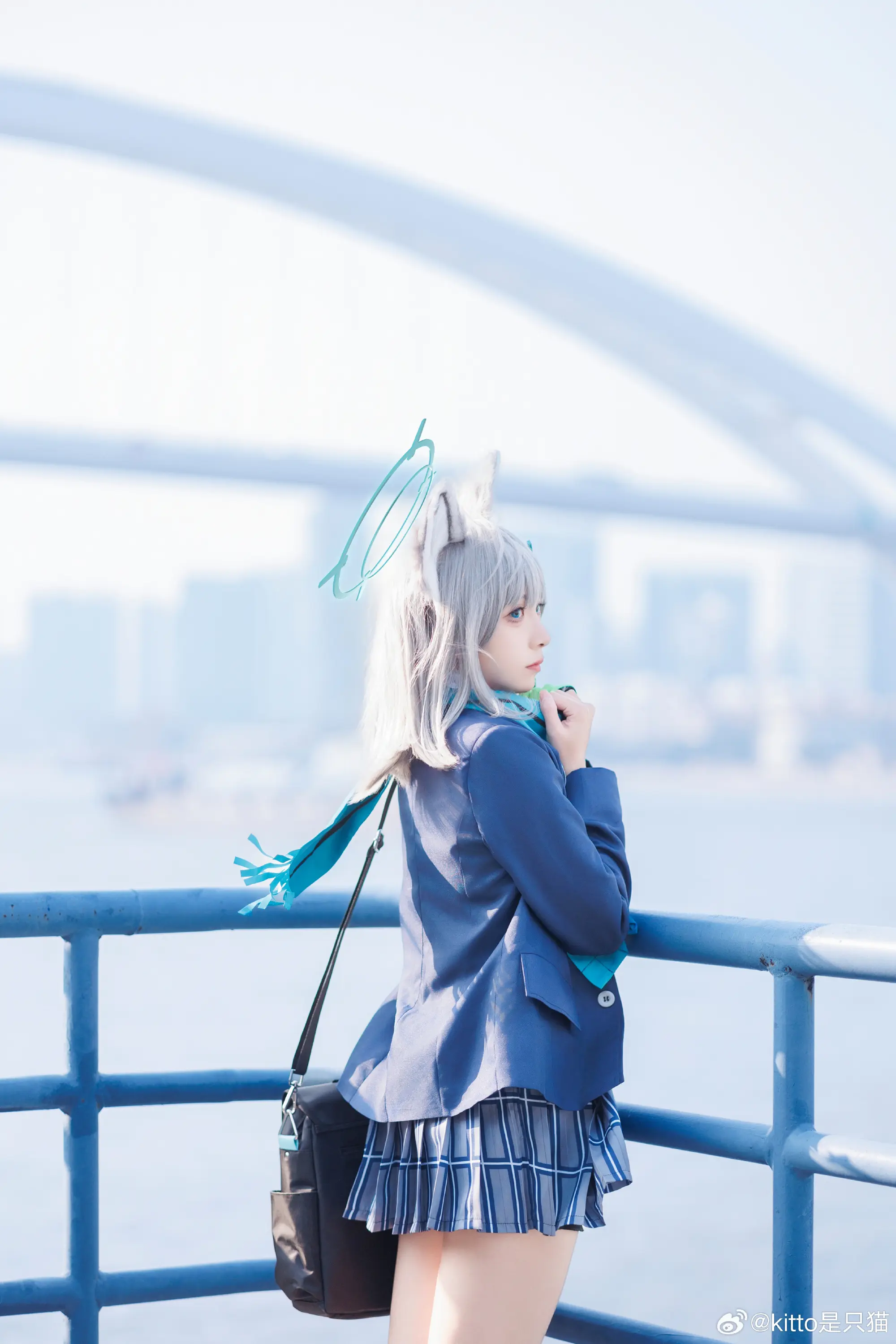 cosplay …唔？我脸上粘什么东西了吗？蔚蓝档案 砂狼白子@kitto是只猫 COSPLAY-第2张