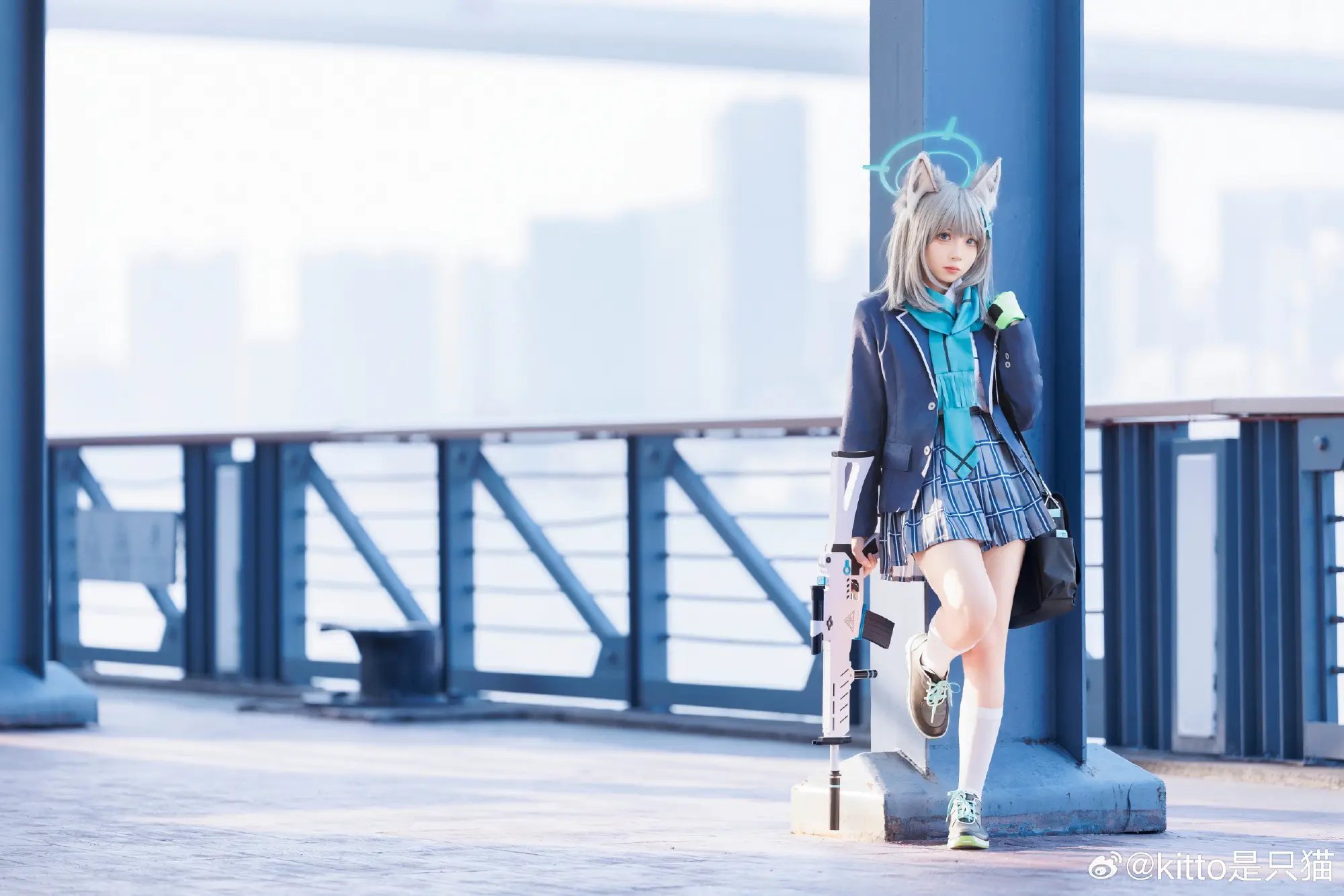cosplay …唔？我脸上粘什么东西了吗？蔚蓝档案 砂狼白子@kitto是只猫 COSPLAY-第6张