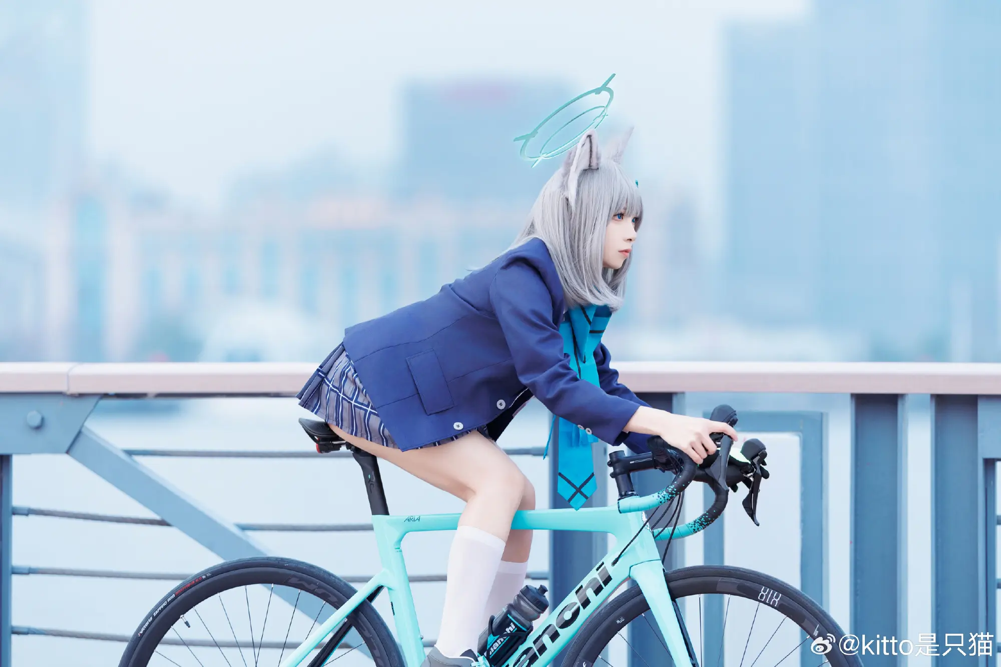 cosplay …唔？我脸上粘什么东西了吗？蔚蓝档案 砂狼白子@kitto是只猫 COSPLAY-第8张