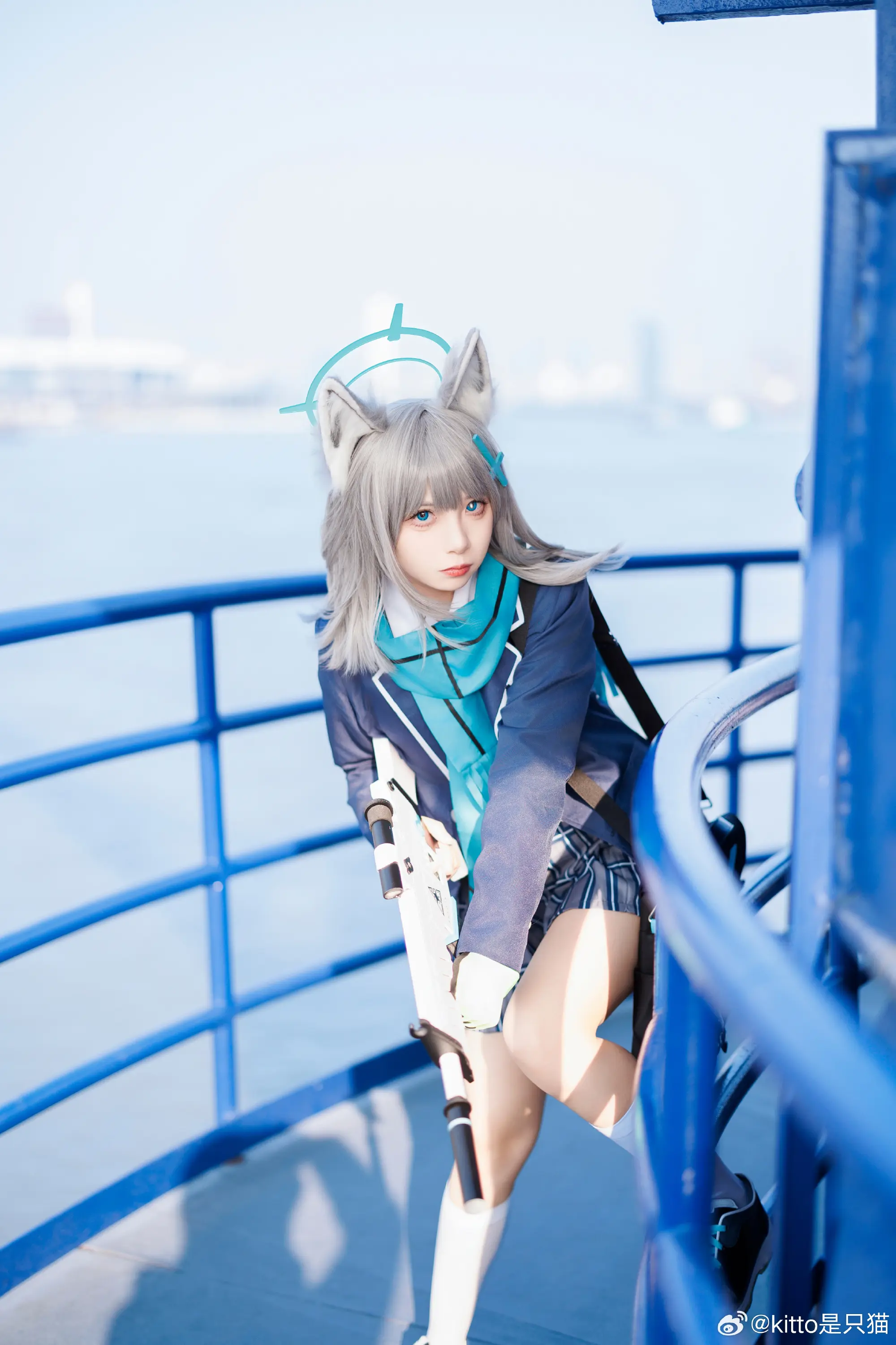 cosplay …唔？我脸上粘什么东西了吗？蔚蓝档案 砂狼白子@kitto是只猫 COSPLAY-第10张