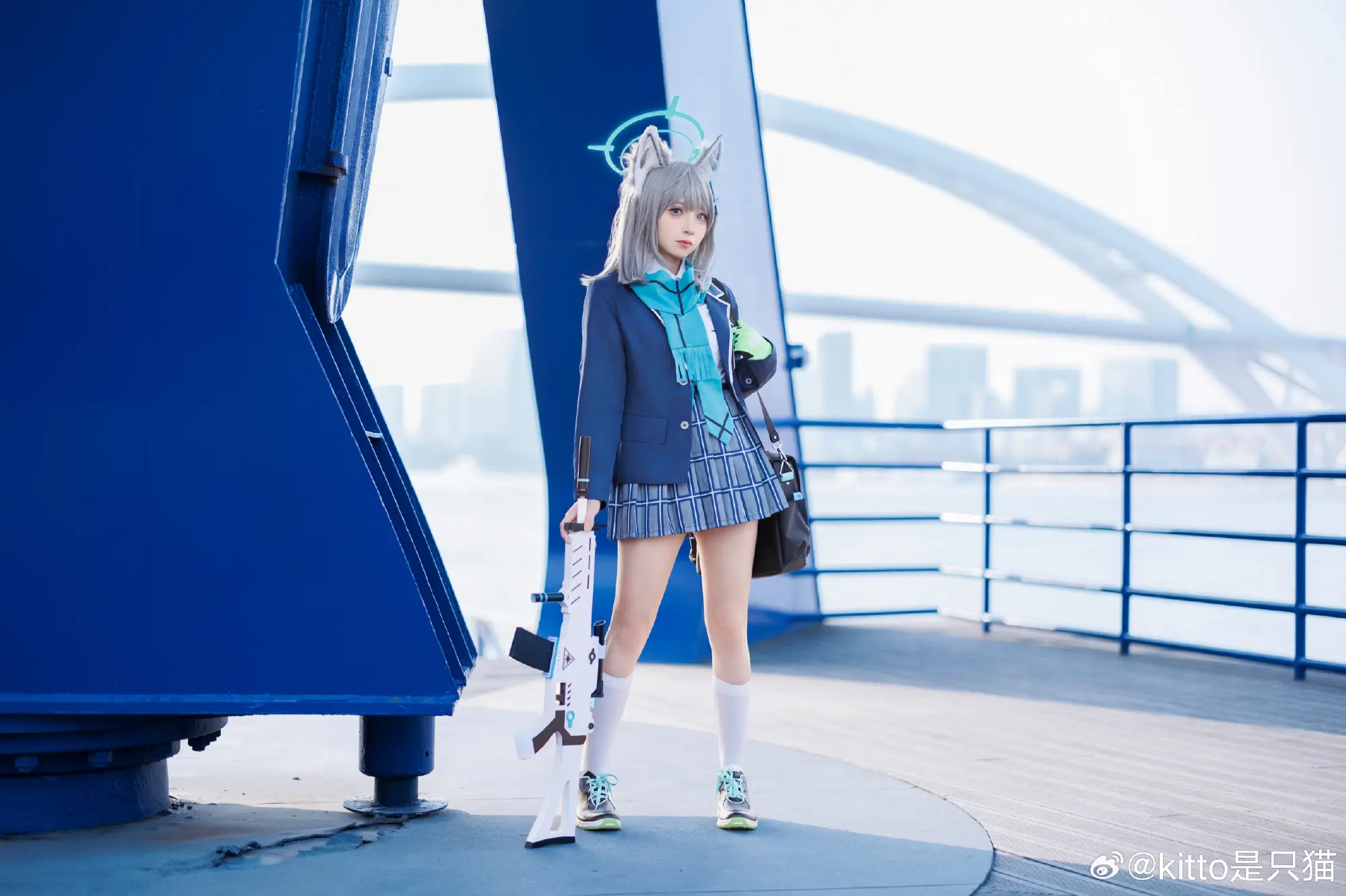 cosplay …唔？我脸上粘什么东西了吗？蔚蓝档案 砂狼白子@kitto是只猫 COSPLAY-第11张
