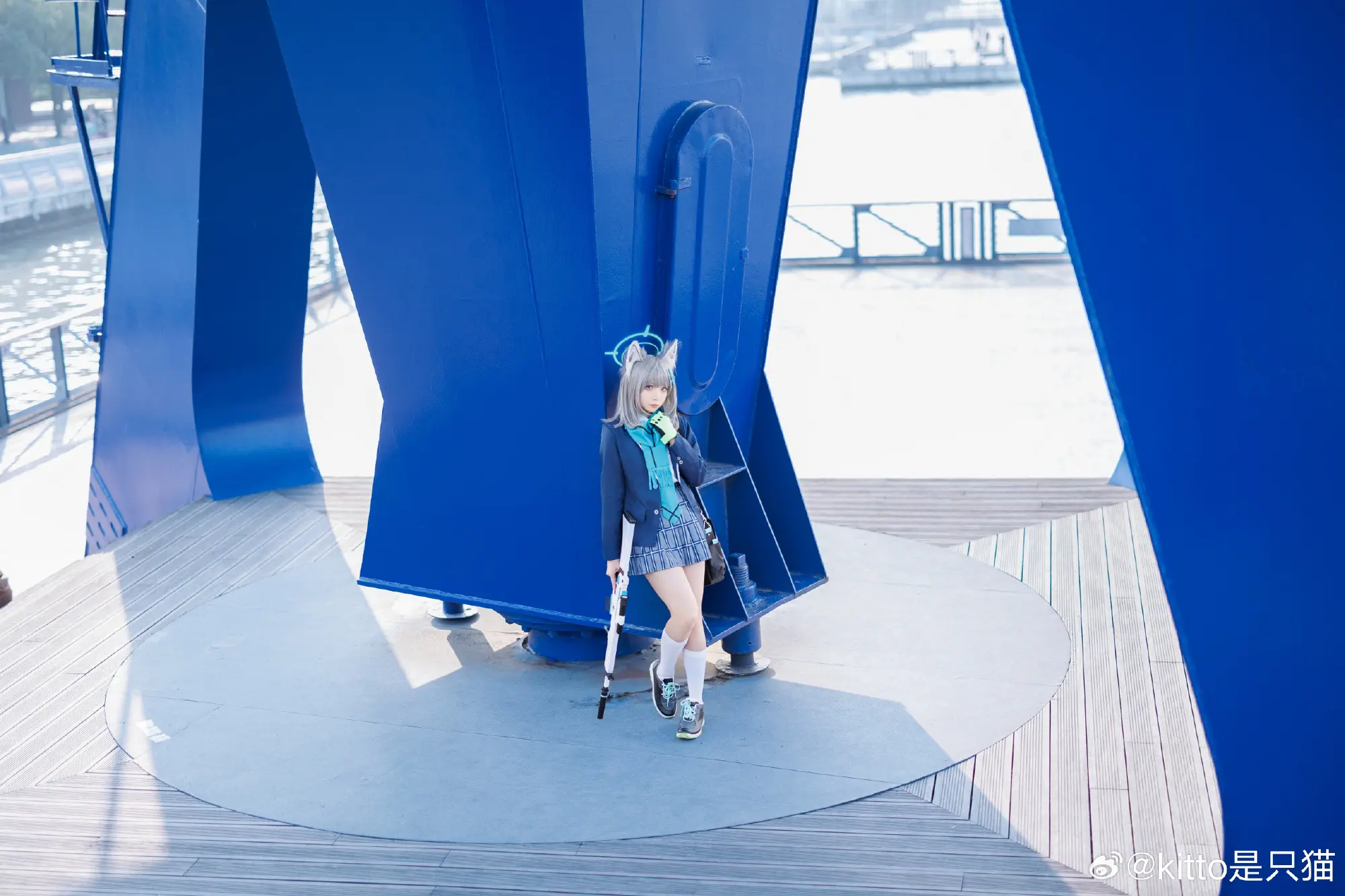 cosplay …唔？我脸上粘什么东西了吗？蔚蓝档案 砂狼白子@kitto是只猫 COSPLAY-第12张